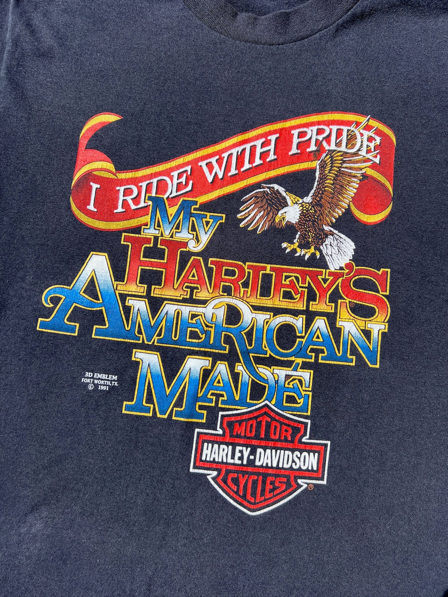 1991 Fort Worth Harley Davidson "I Ride with Pride" Tee