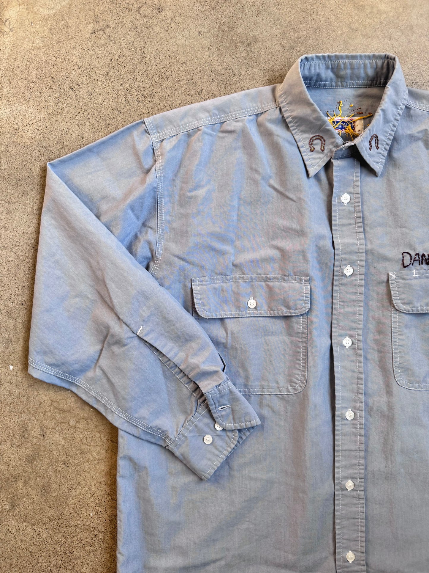 Vintage 1970s Big Smith Western-Style Hand-Embroidered “Danny” Work Shirt | XL