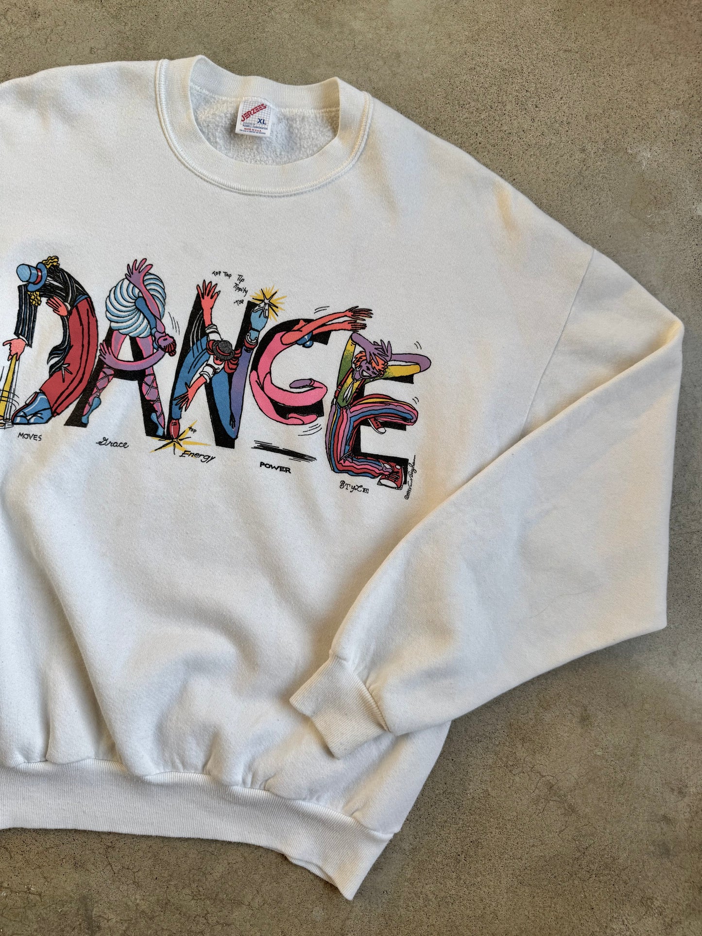 Vintage 1990s Vaughan "DANCE" Graphic Crewneck Sweatshirt | XL