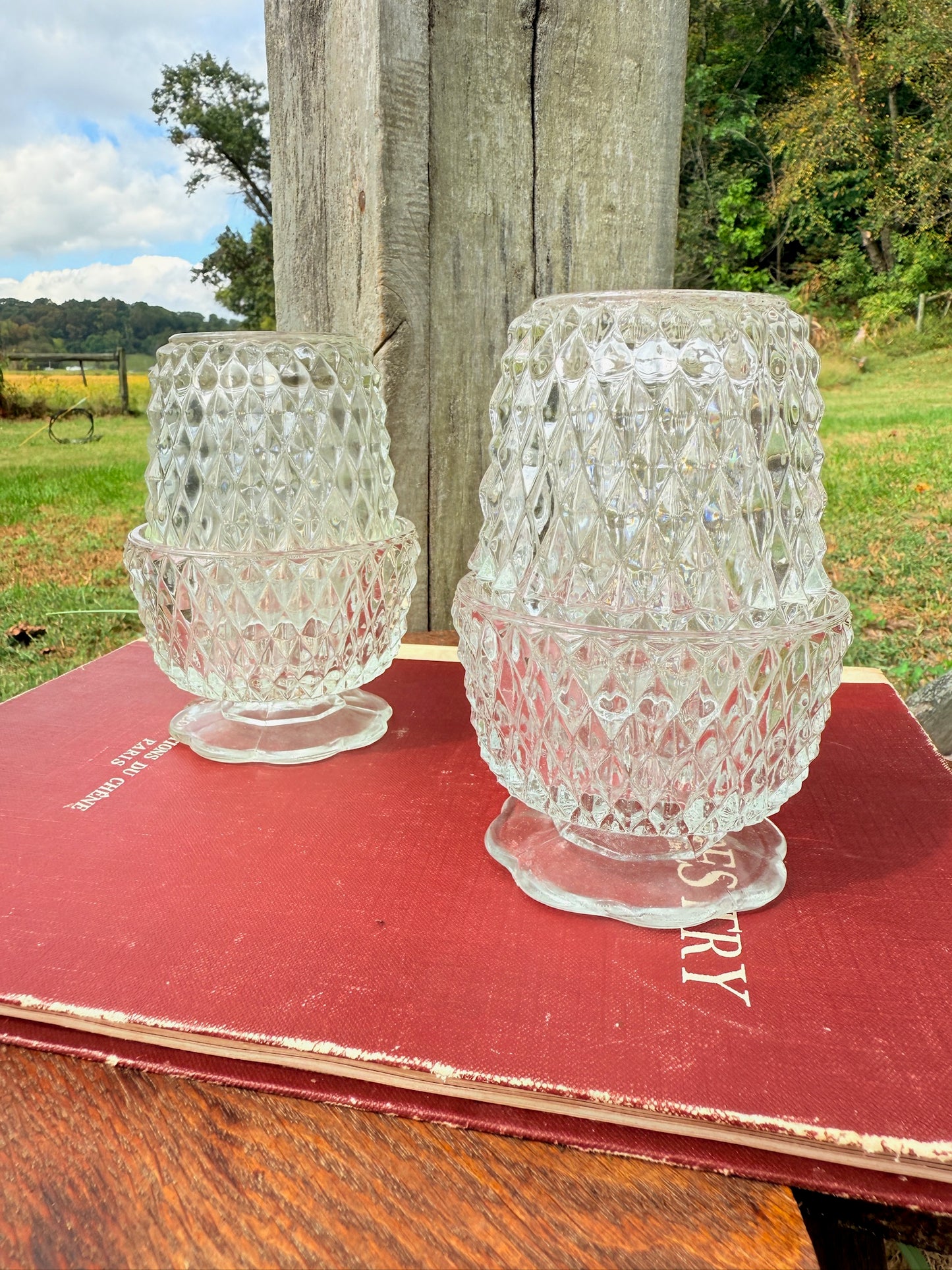 Vintage 1960s Indiana Glass Diamond Fairy Light