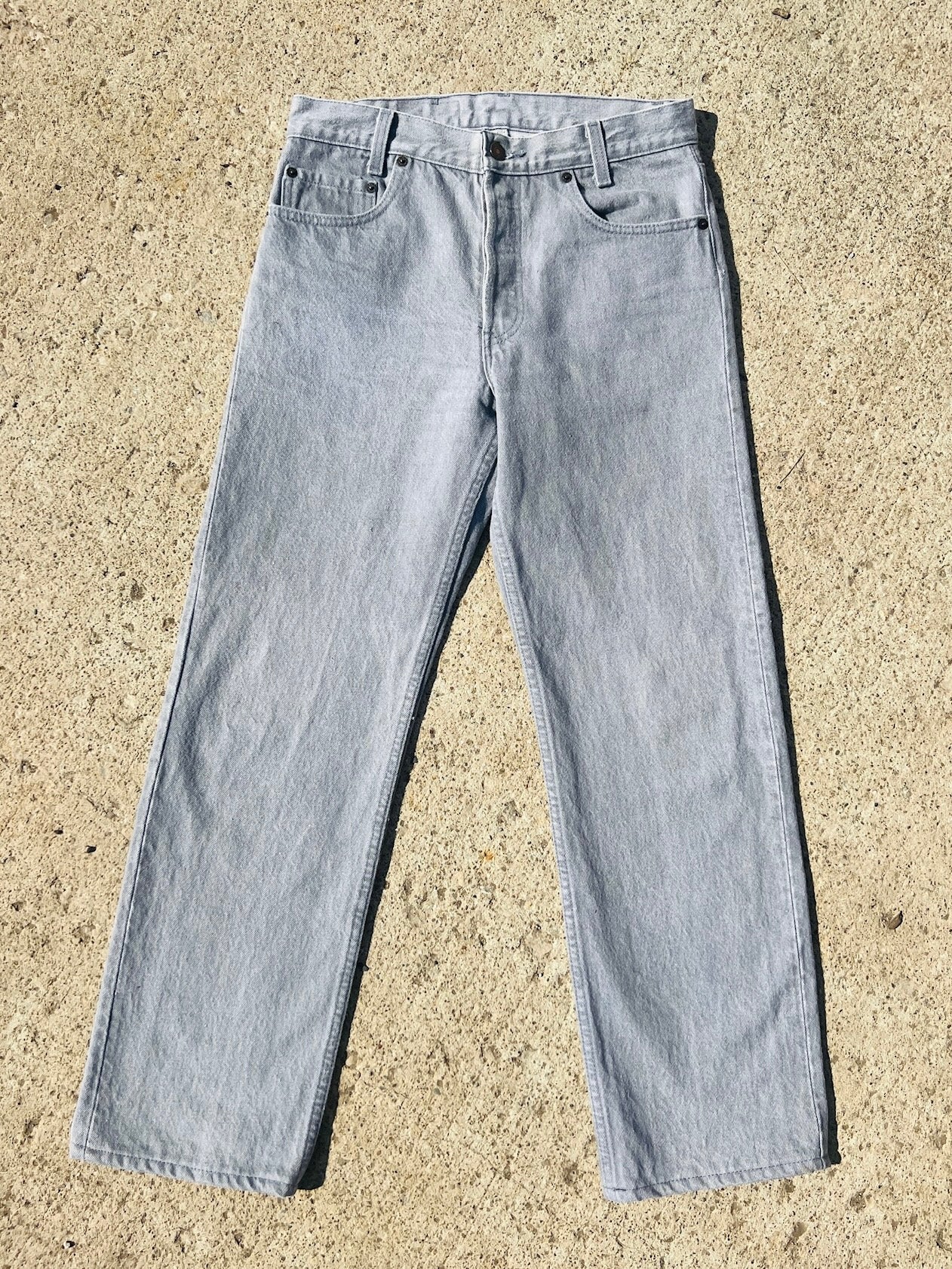 Vintage 1990s Levi's Student Button Fly Grey Jeans | Waist 29