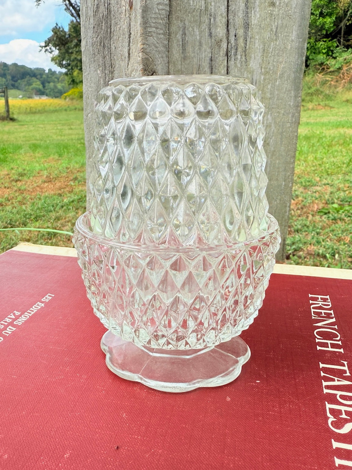 Vintage 1960s Indiana Glass Diamond Fairy Light