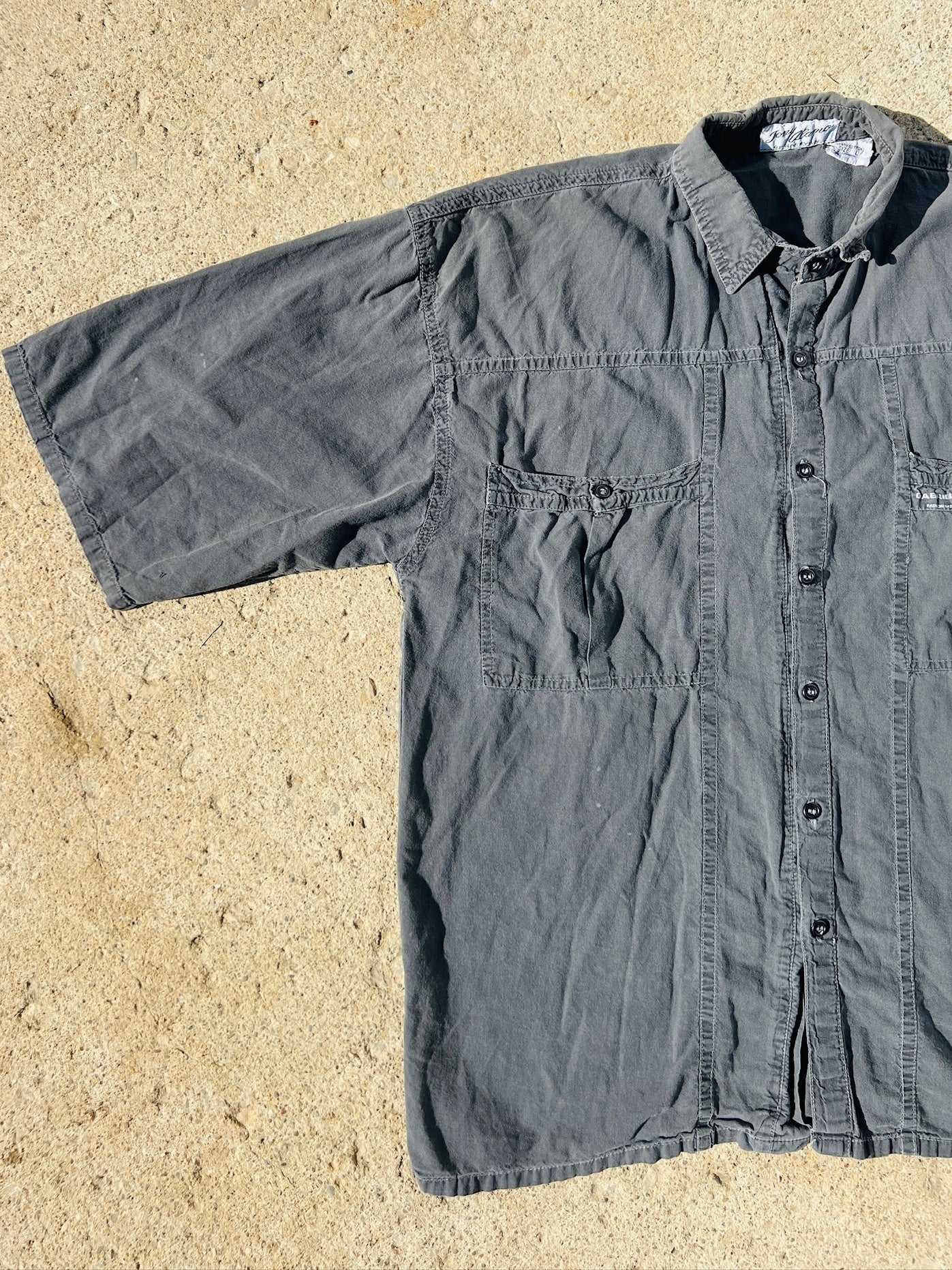 Vintage Tony Alamo of Nashville Grey Cotton Short Sleeve Utility Shirt | Large