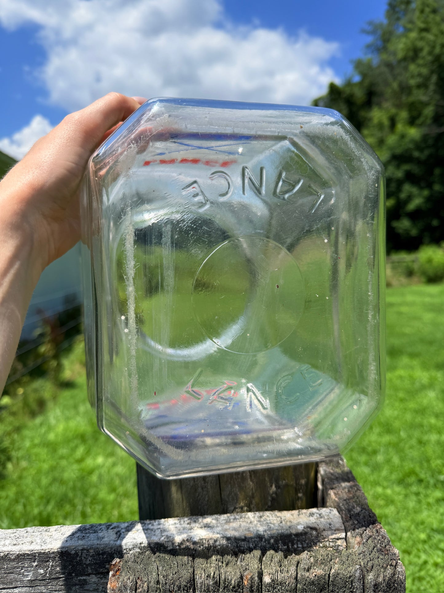 Vintage 1950s Lance Crackers General Store Display Glass Jar