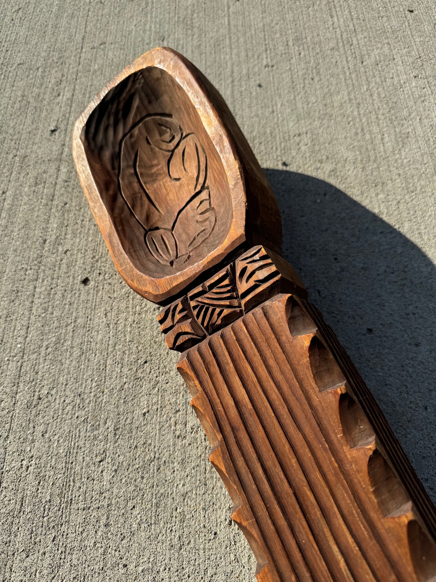 Vintage Wood Carved Fork & Spoon Decor