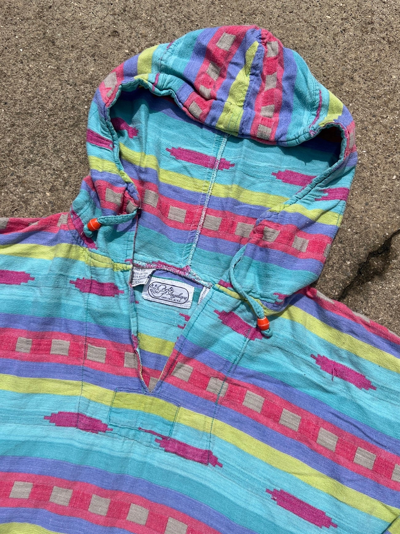 Vintage 1990s Angelique Multi-Pattern Lightweight Cotton Pullover | One Size
