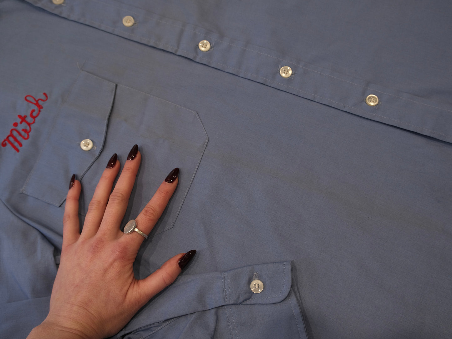 Vintage 1970s Stroh’s Beer Chainstitch Button-Up Work Shirt | Large