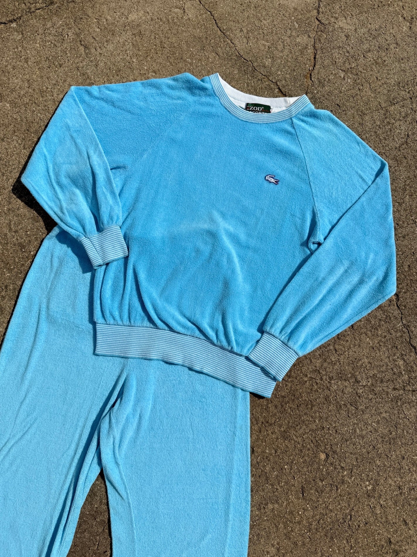Vintage Izod Lacoste Baby Blue Terrycloth Jogger Set | Medium