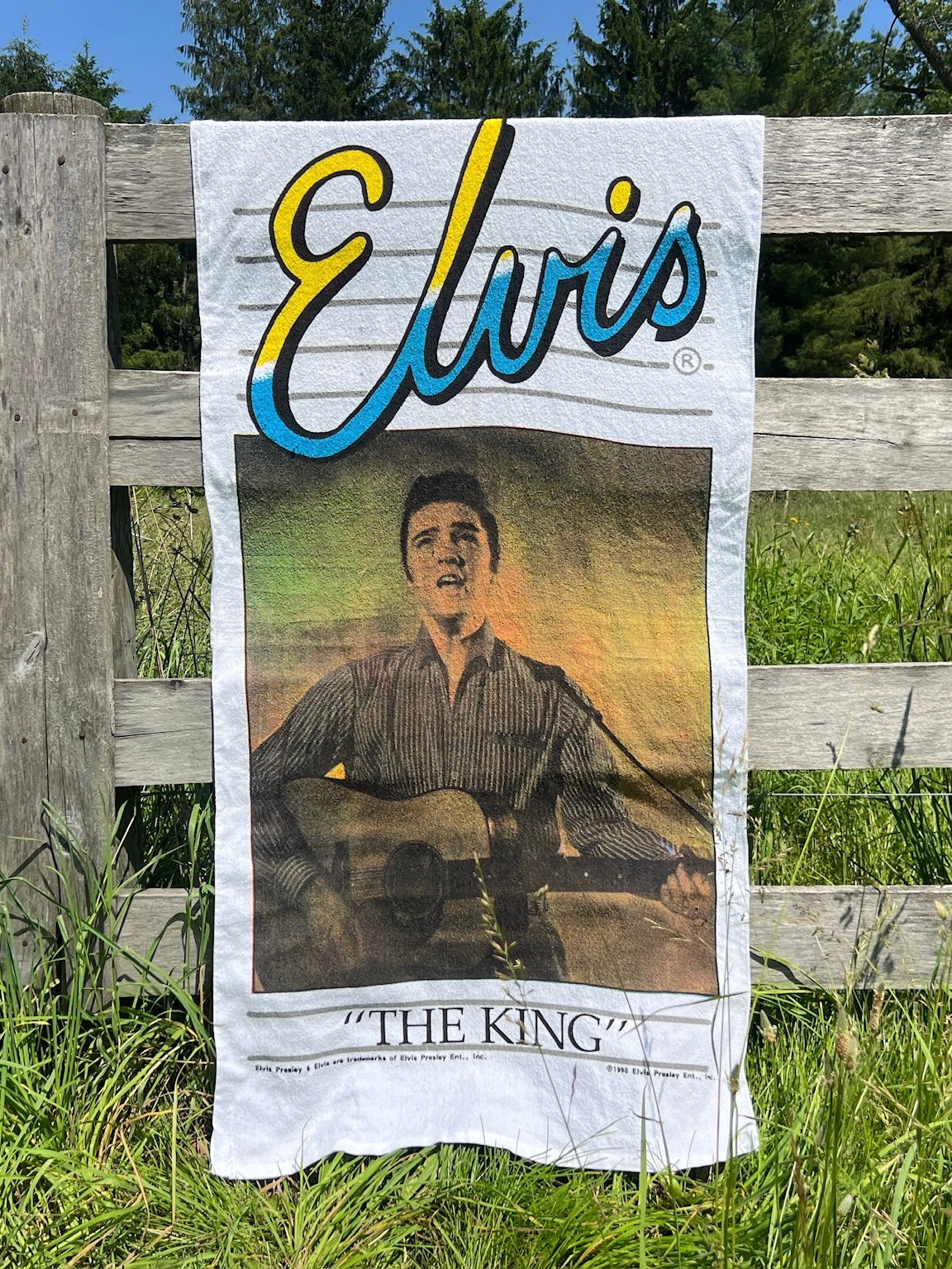 Vintage 1990s Elvis "The King" Cotton Beach Towel