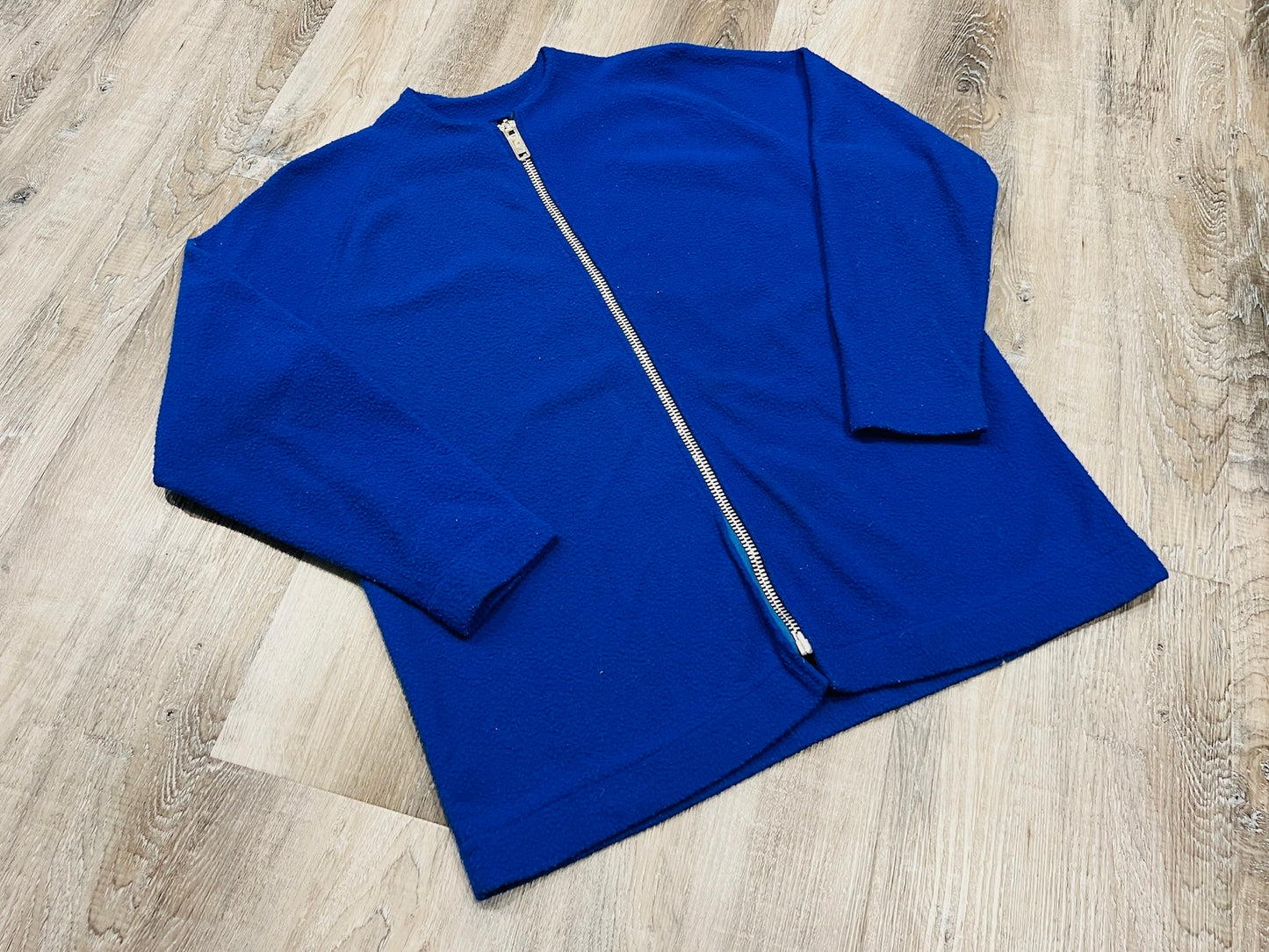 Vintage 1980s Blue Fleece Zip-Up Lightweight Jacket | L/XL