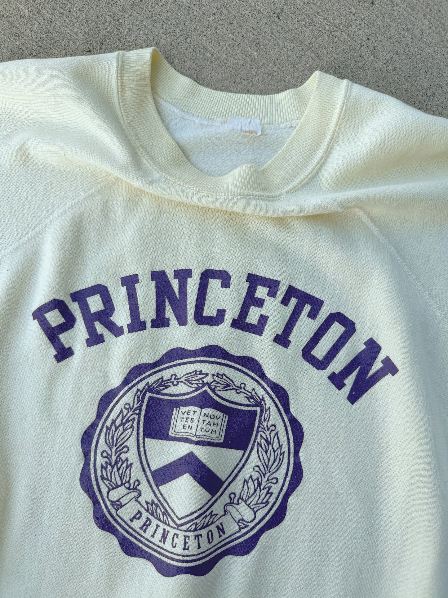 Vintage 1980s Pale Yellow Princeton Sweatshirt | M/L