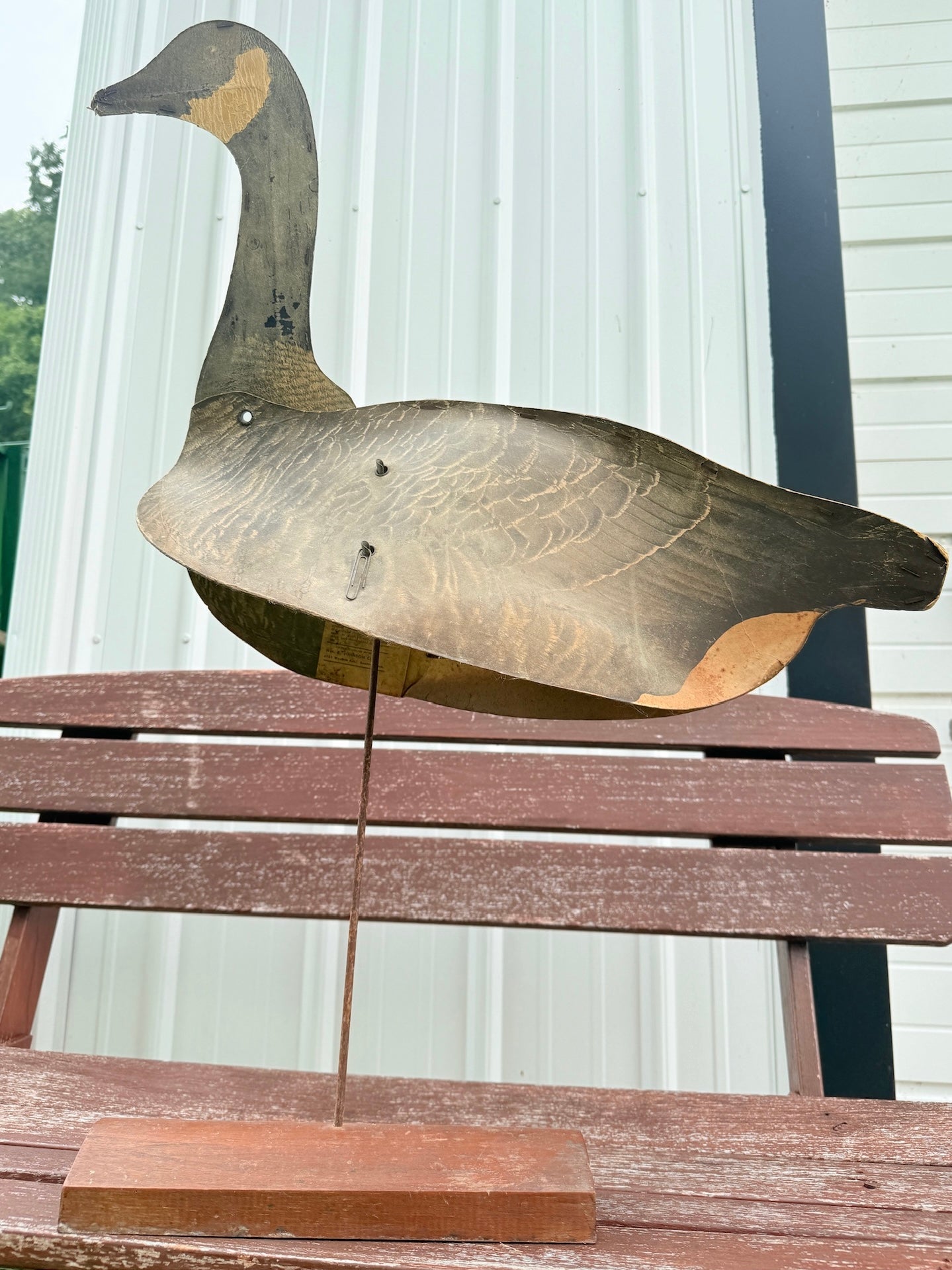 Vintage 1950s Johnson Co. Folding Stake Out Goose Decoy