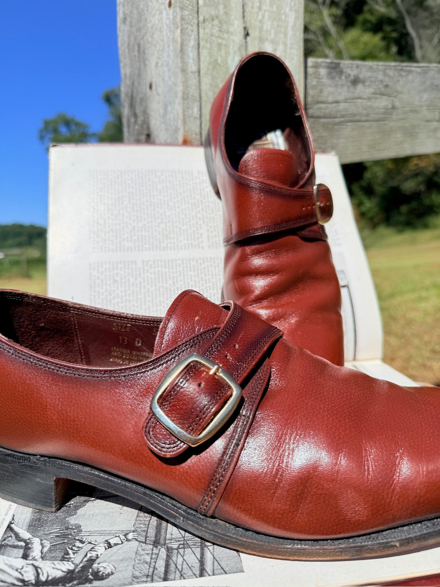 Vintage 1970s Sears Brown Leather Monk Strap Dress Shoes | Men’s 13