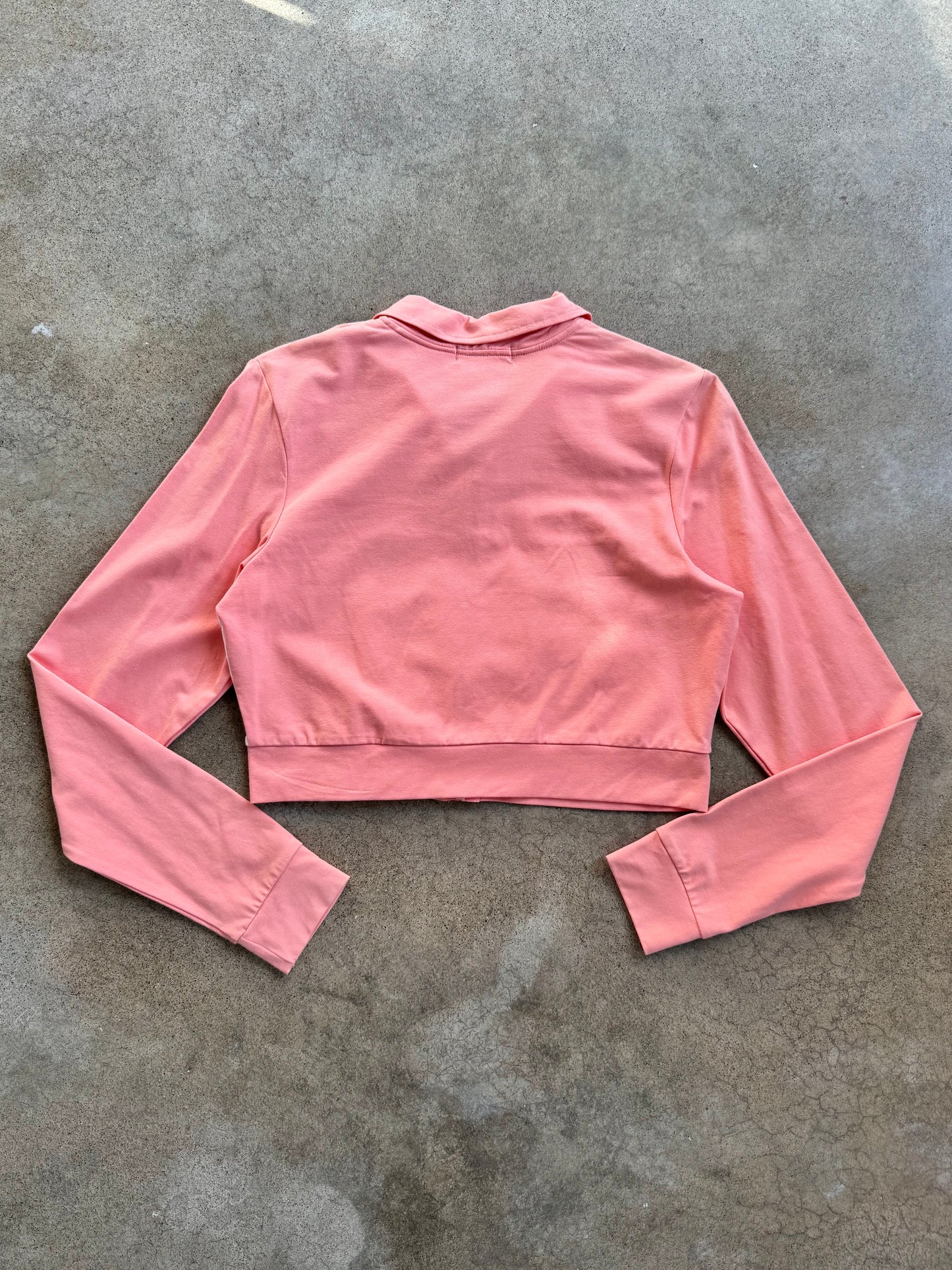 2000s L.E.I. Two-Tone Cropped Zip-Up Athletic Jacket | Large
