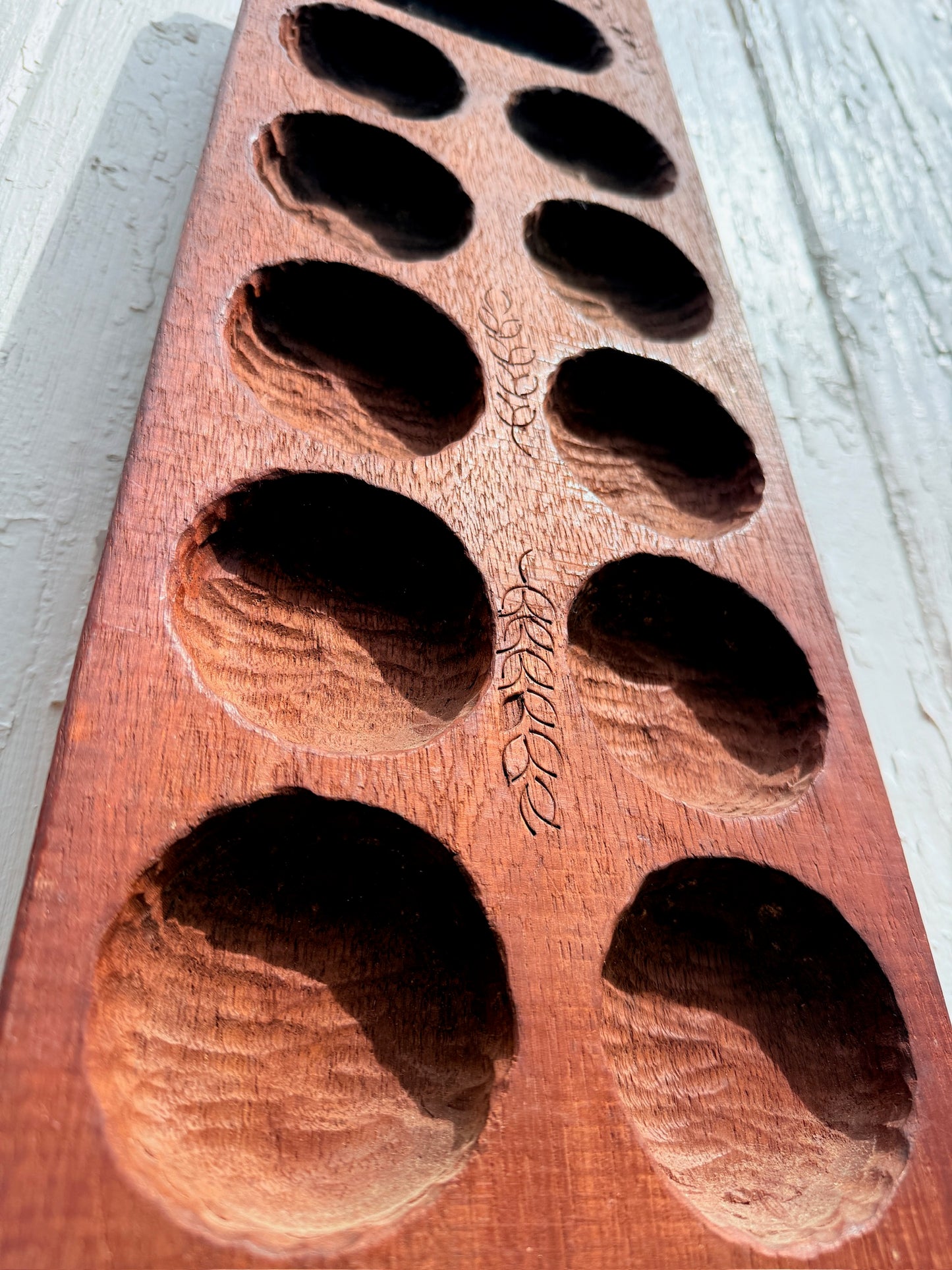 Large Wood-Carved Mancala Board