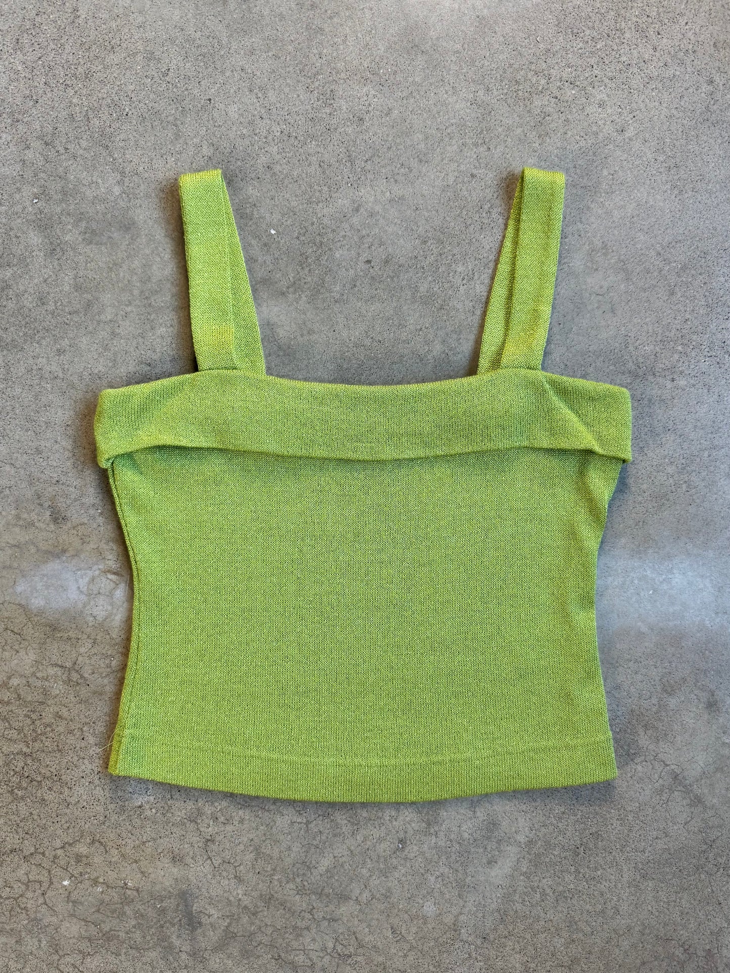 Vintage 1980s/90s Platinum by Dorothy Schoelen Green Knit Tank Top | Medium