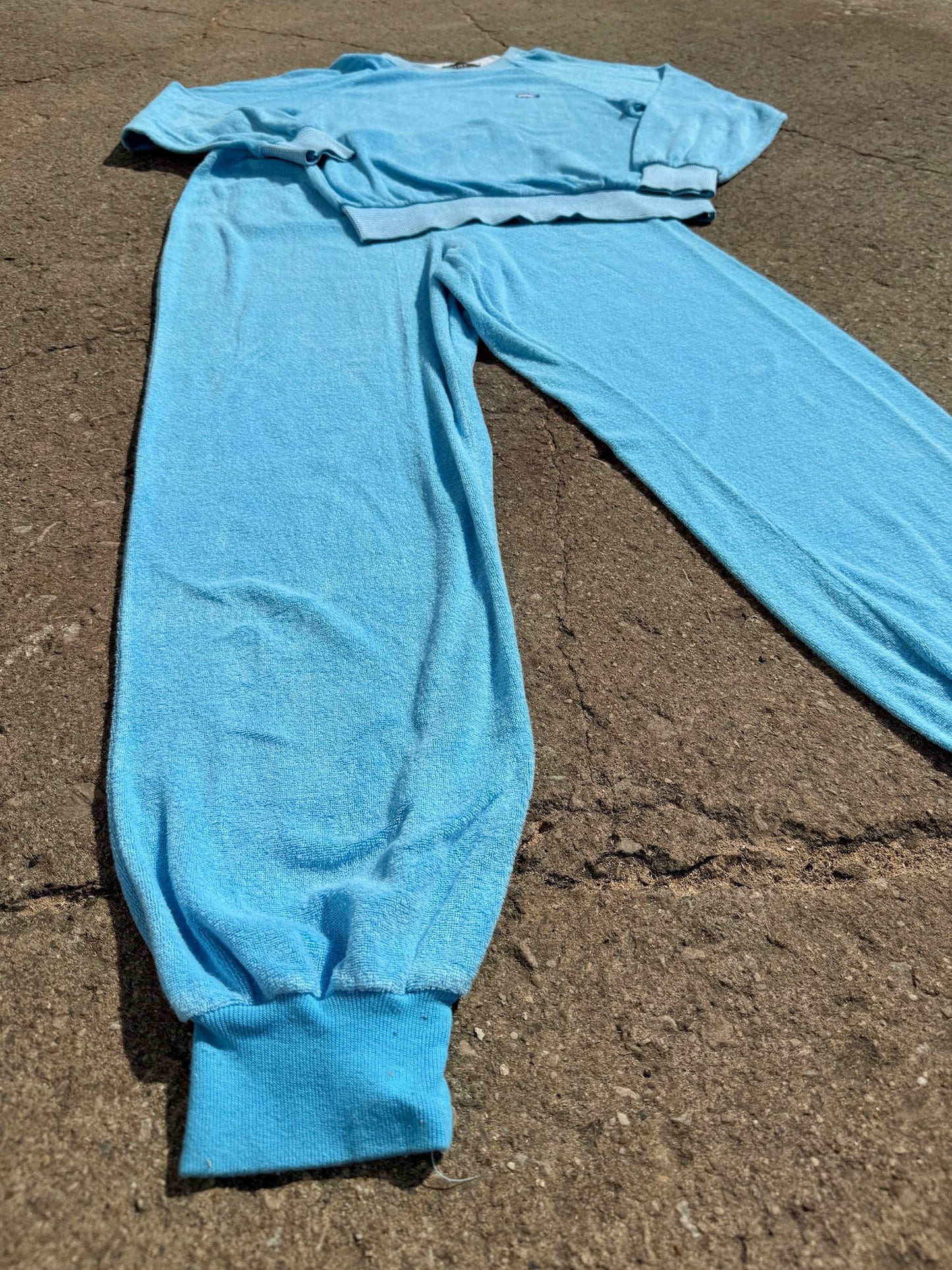 Vintage Izod Lacoste Baby Blue Terrycloth Jogger Set | Medium