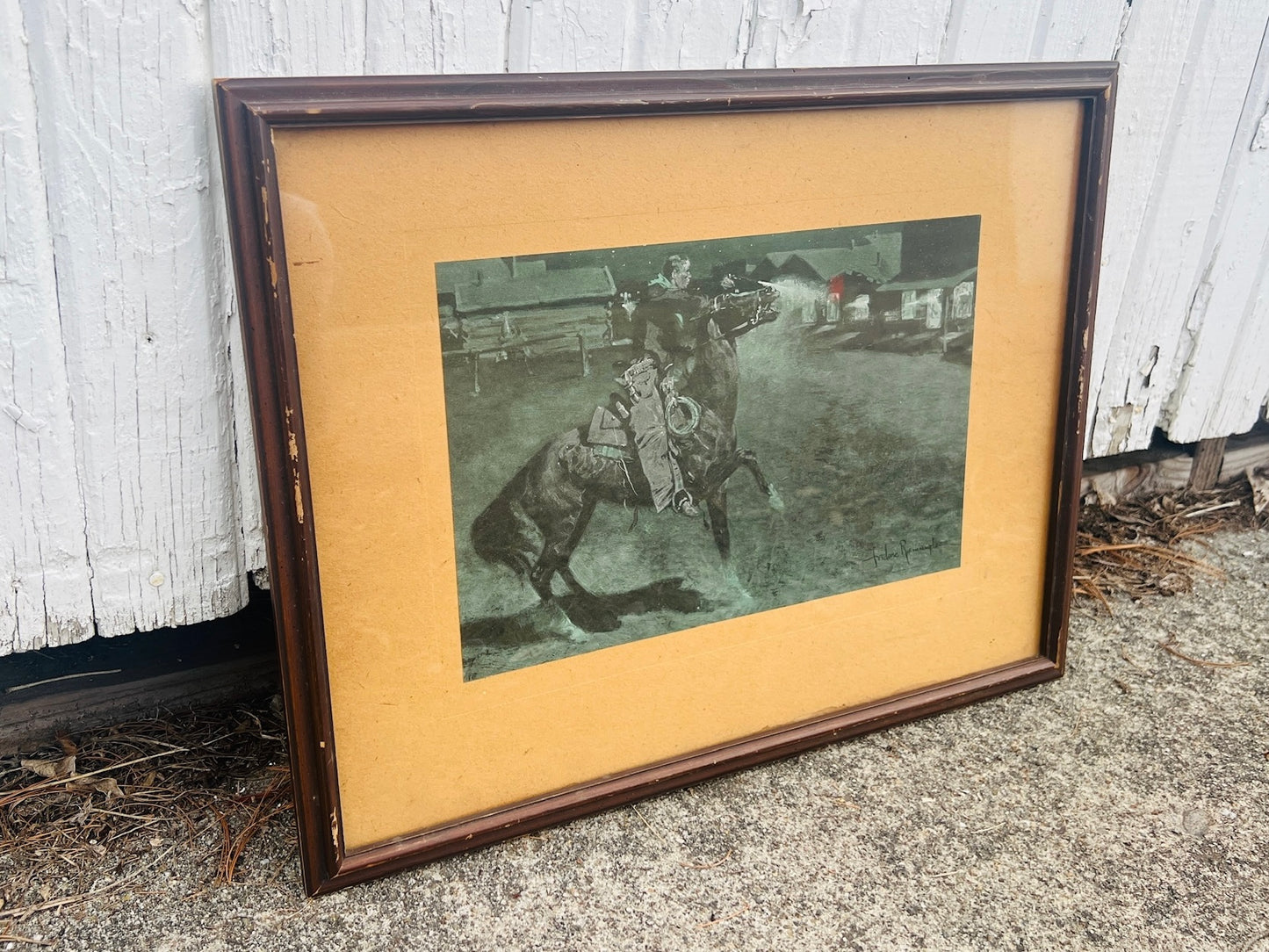 1906 Frederic Remington "An Argument With The Town" Framed Art