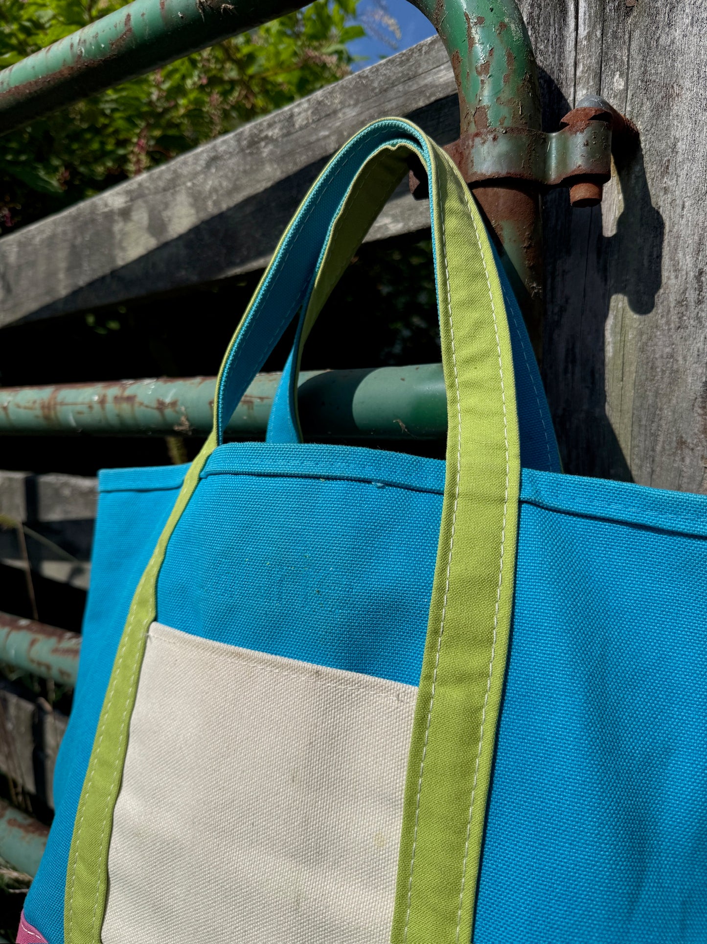 Vintage 1990s L.L. Bean Color-Block Boat & Tote Bag