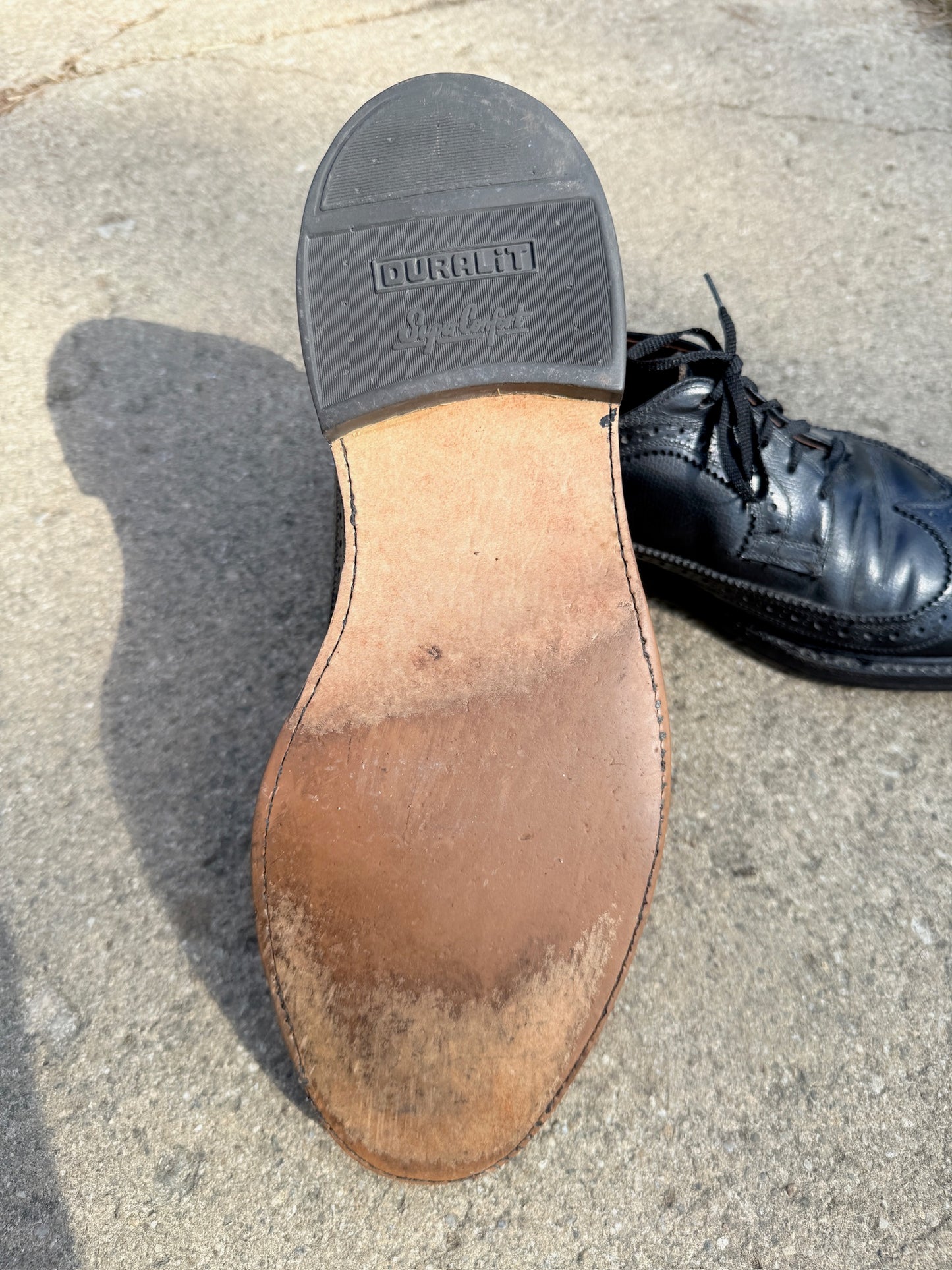 Vintage 1960s Black Leather Wingtip Oxford Dress Shoes | Men’s 11
