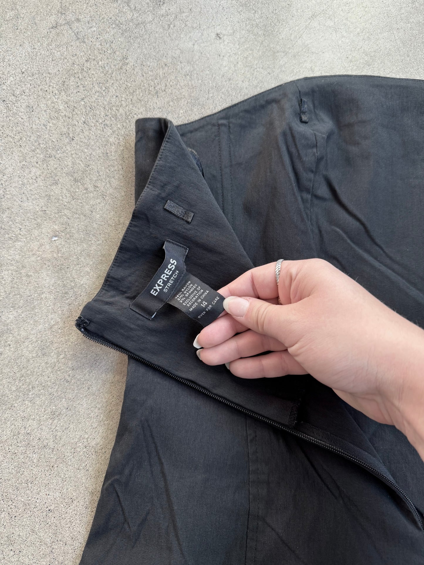 Vintage 1990s Express Black Strapless Lace-Up Mini Dress | M/L