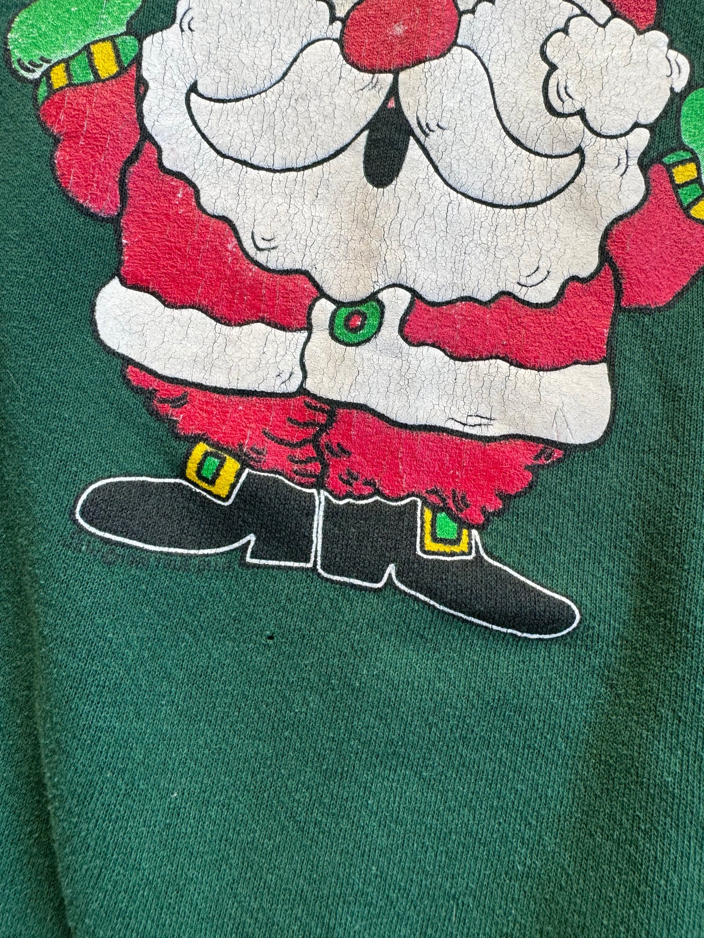 Vintage 1990s Lee Christmas Santa Graphic Crewneck Sweatshirt | Youth L