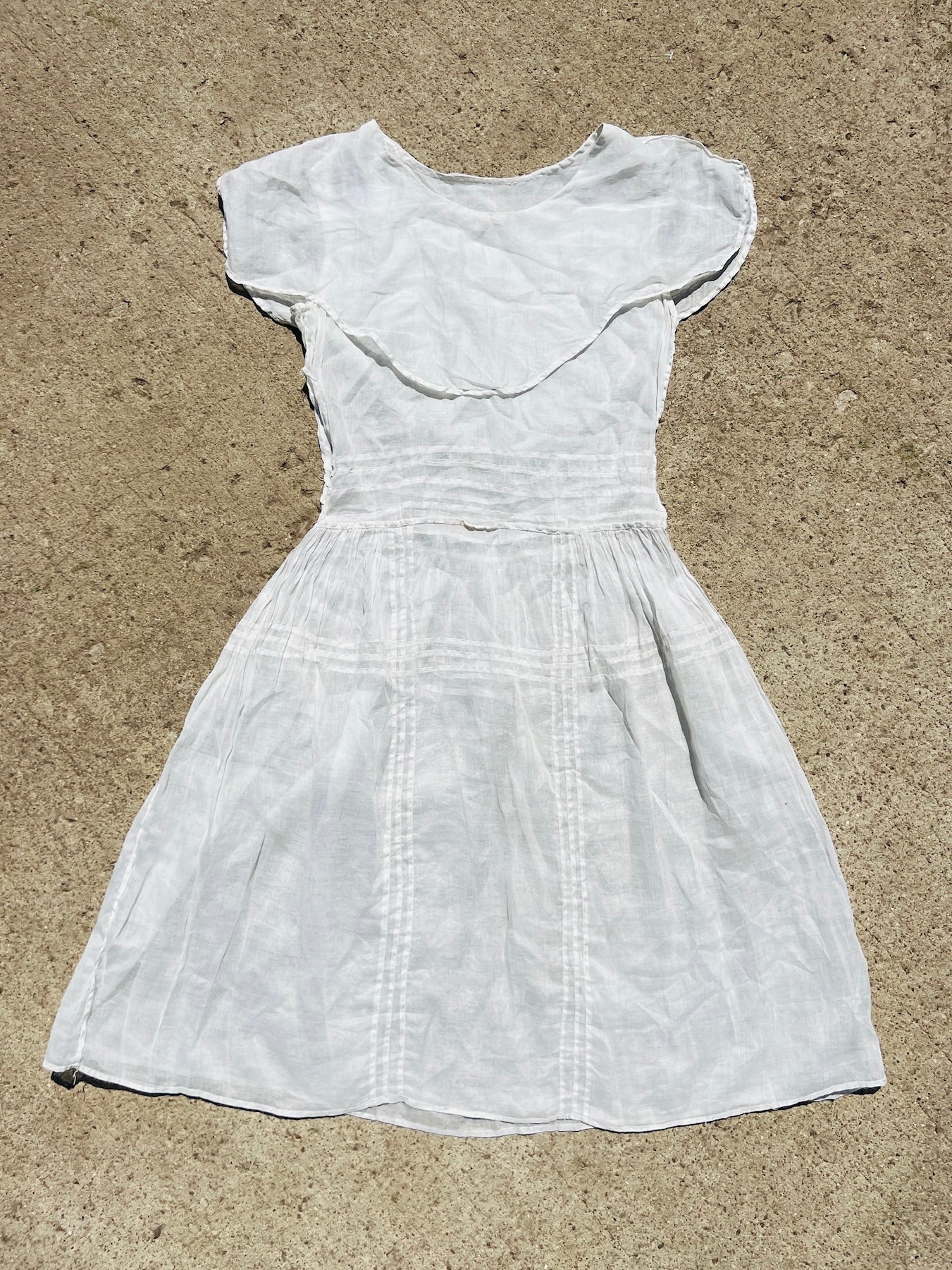 Antique Edwardian Sheer Collared Dress | Small