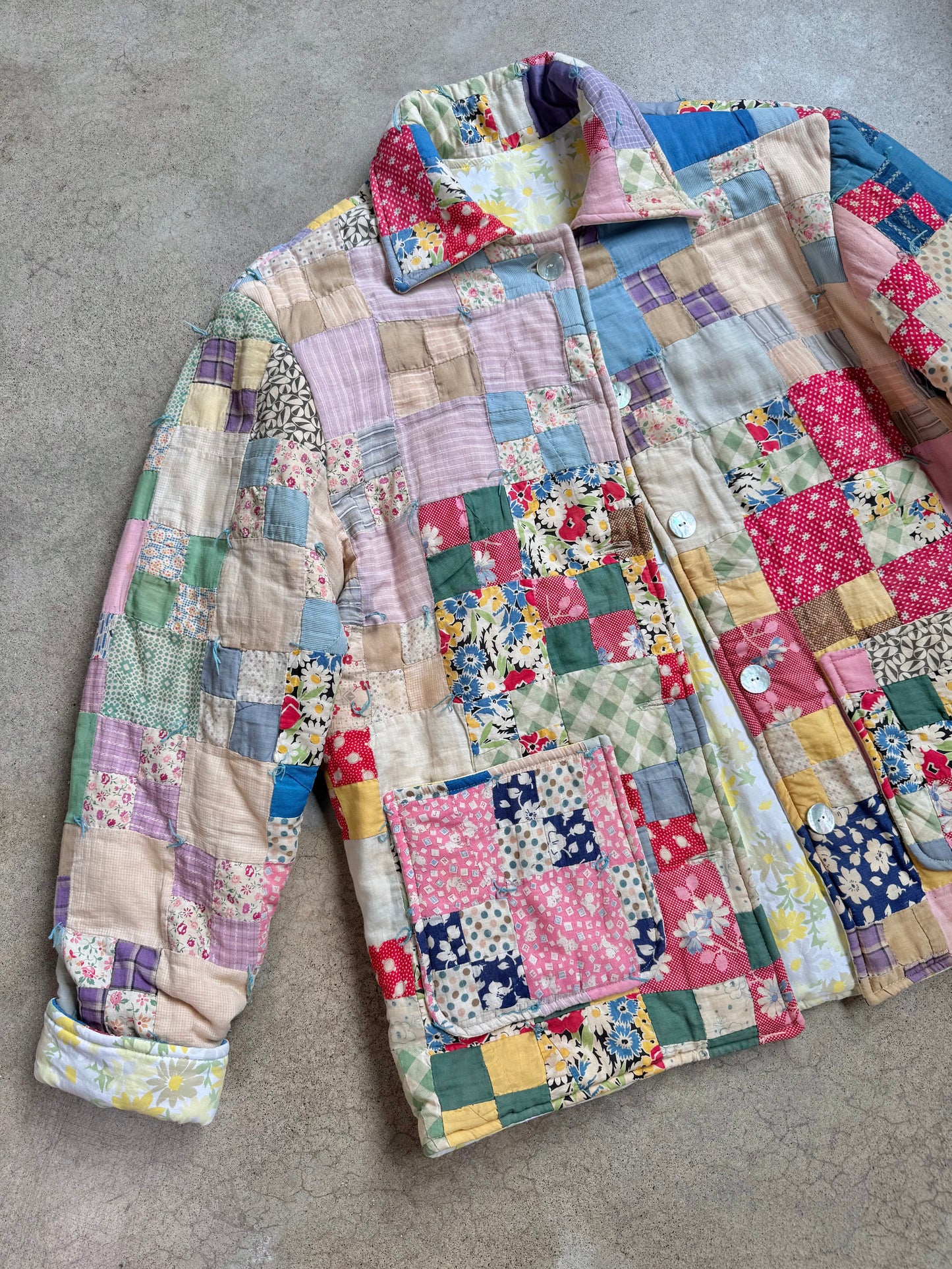 Vintage Handmade Patchwork Quilted Jacket | Large
