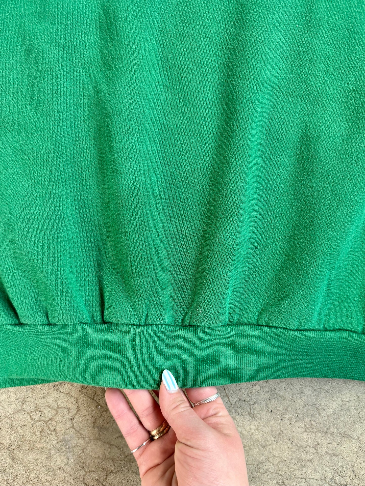 Vintage 1970s Russell Athletics Green Drawstring Hoodie Sweatshirt | XL