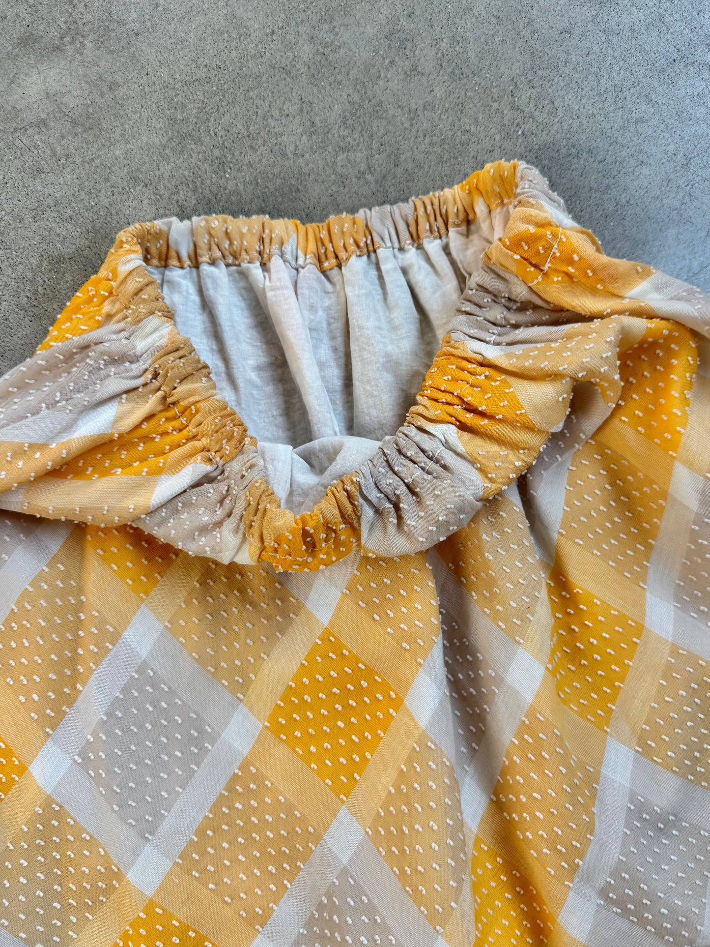 Vintage 1960s Orange & White Diamond Plaid Mini Circle Skirt | M/L