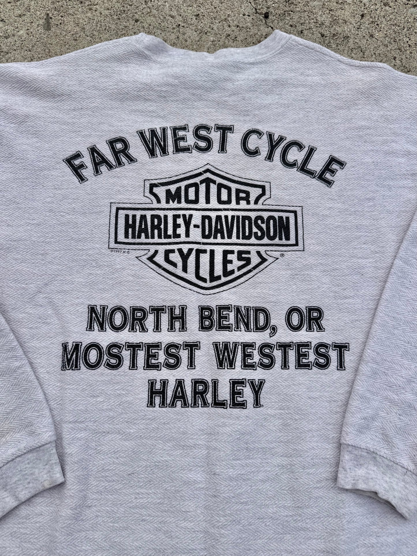 Vintage 1997 Harley Davidson North Bend Oregon Crewneck | Large
