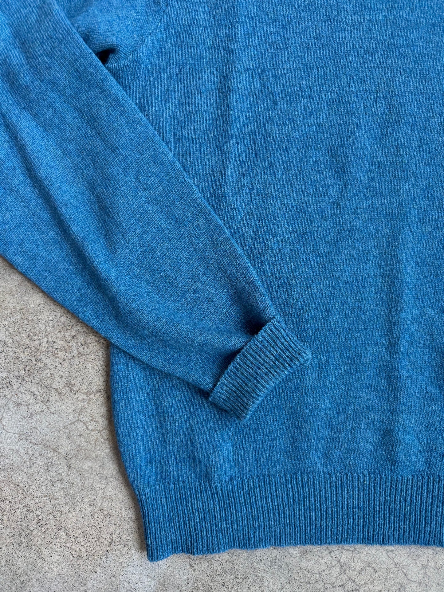 Vintage 1960s Campus Blue Wool-Blend Crewneck Sweater | XL Tall