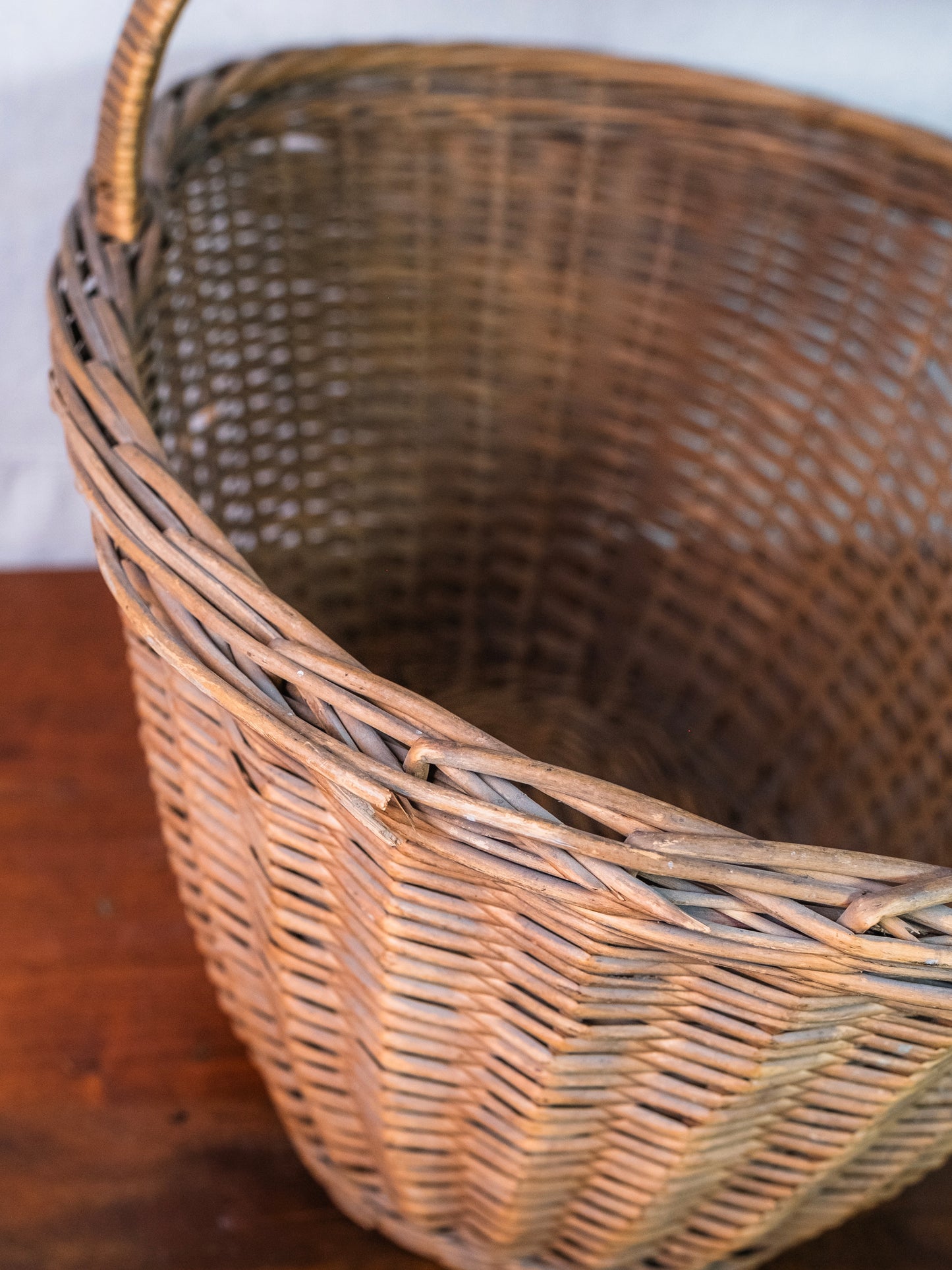 Antique 19th Century Wicker Market Basket w/ Handle