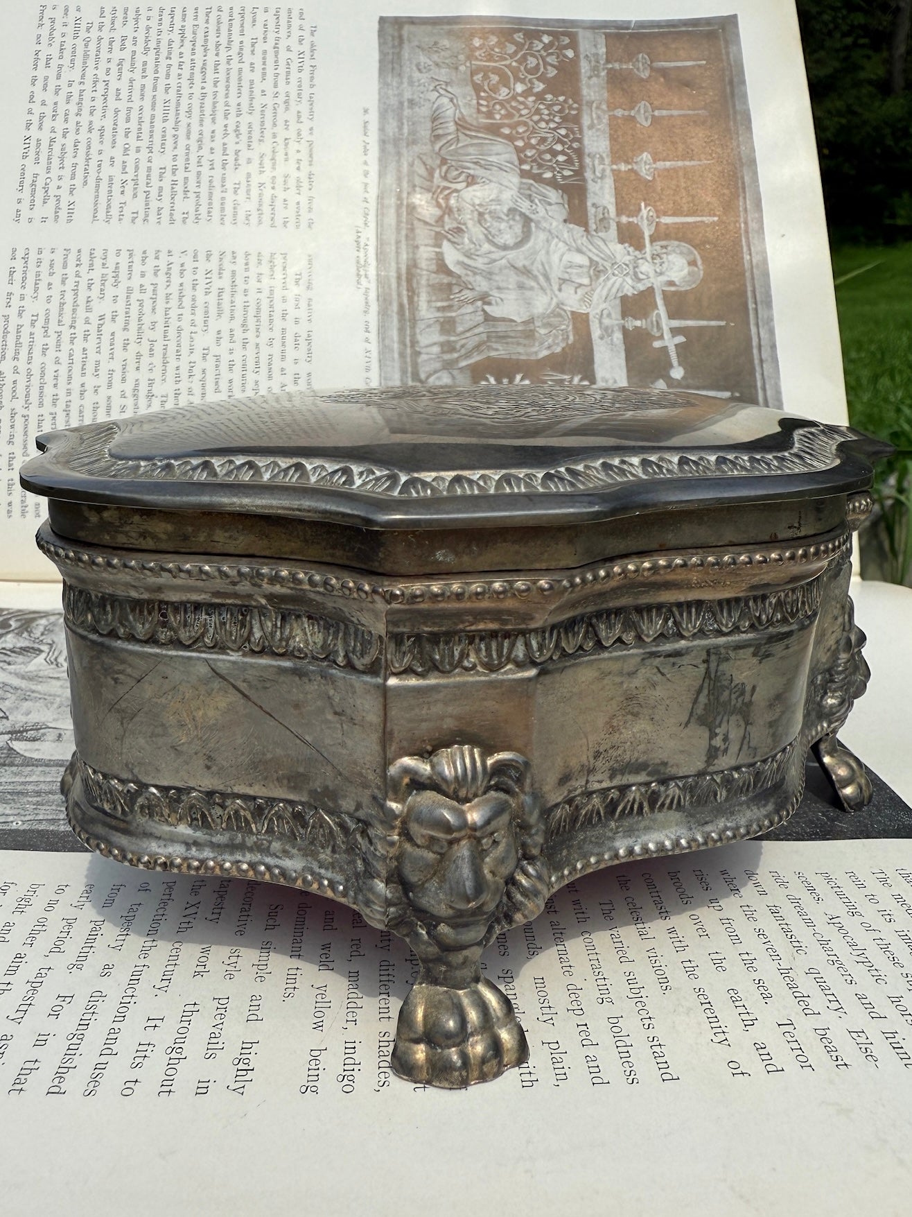 Vintage 1950s Silver-Plated Velvet Lined Trinket Box