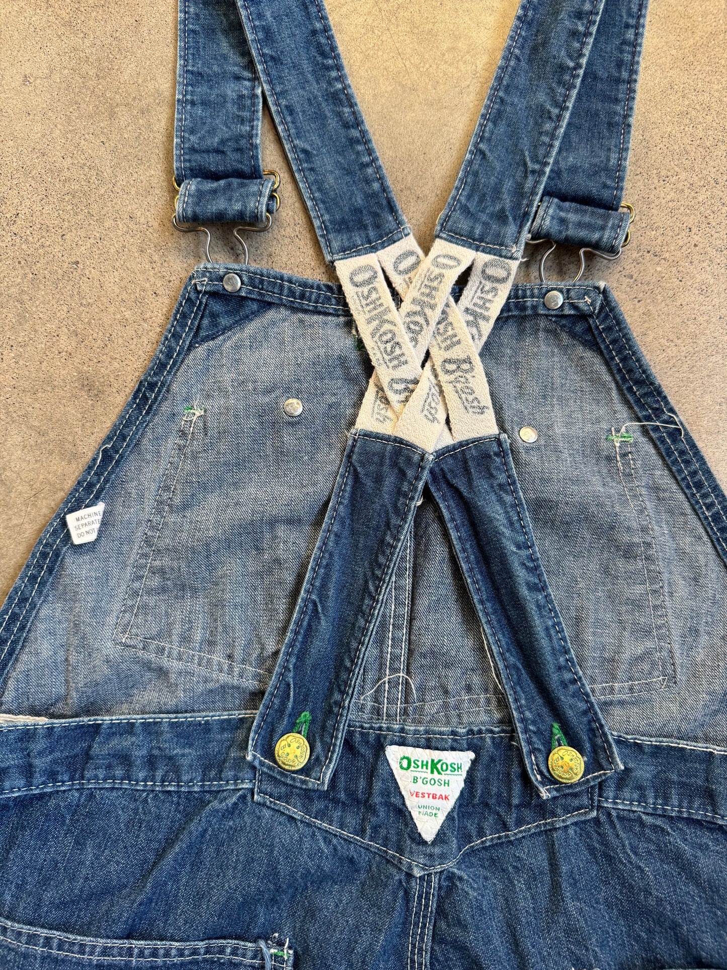 Vintage 1960s OshKosh B’Gosh Sanforized Denim Overalls | Large