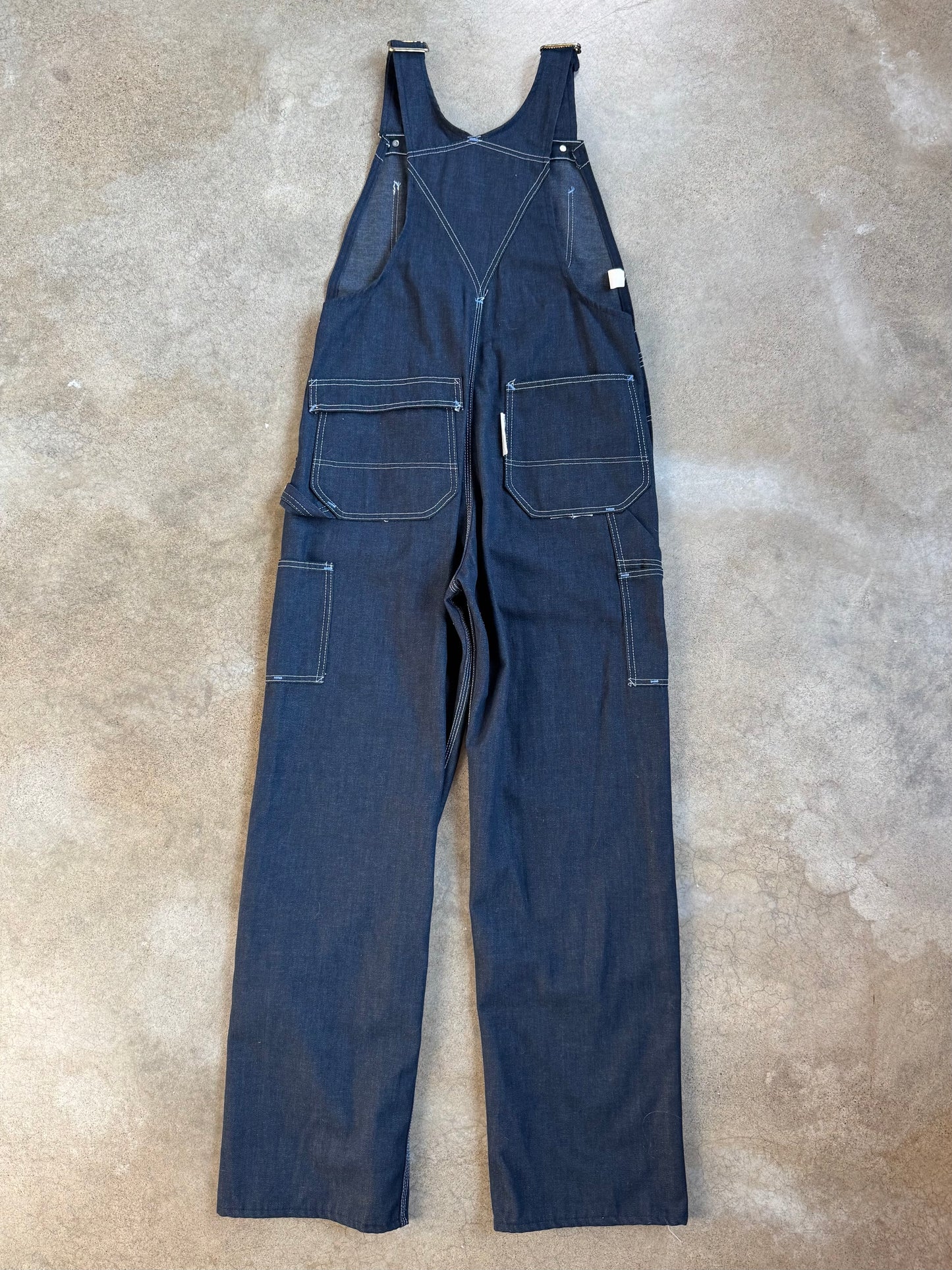 Vintage 1970s Sears Toughskins Dark Wash Denim Overalls | 34x34