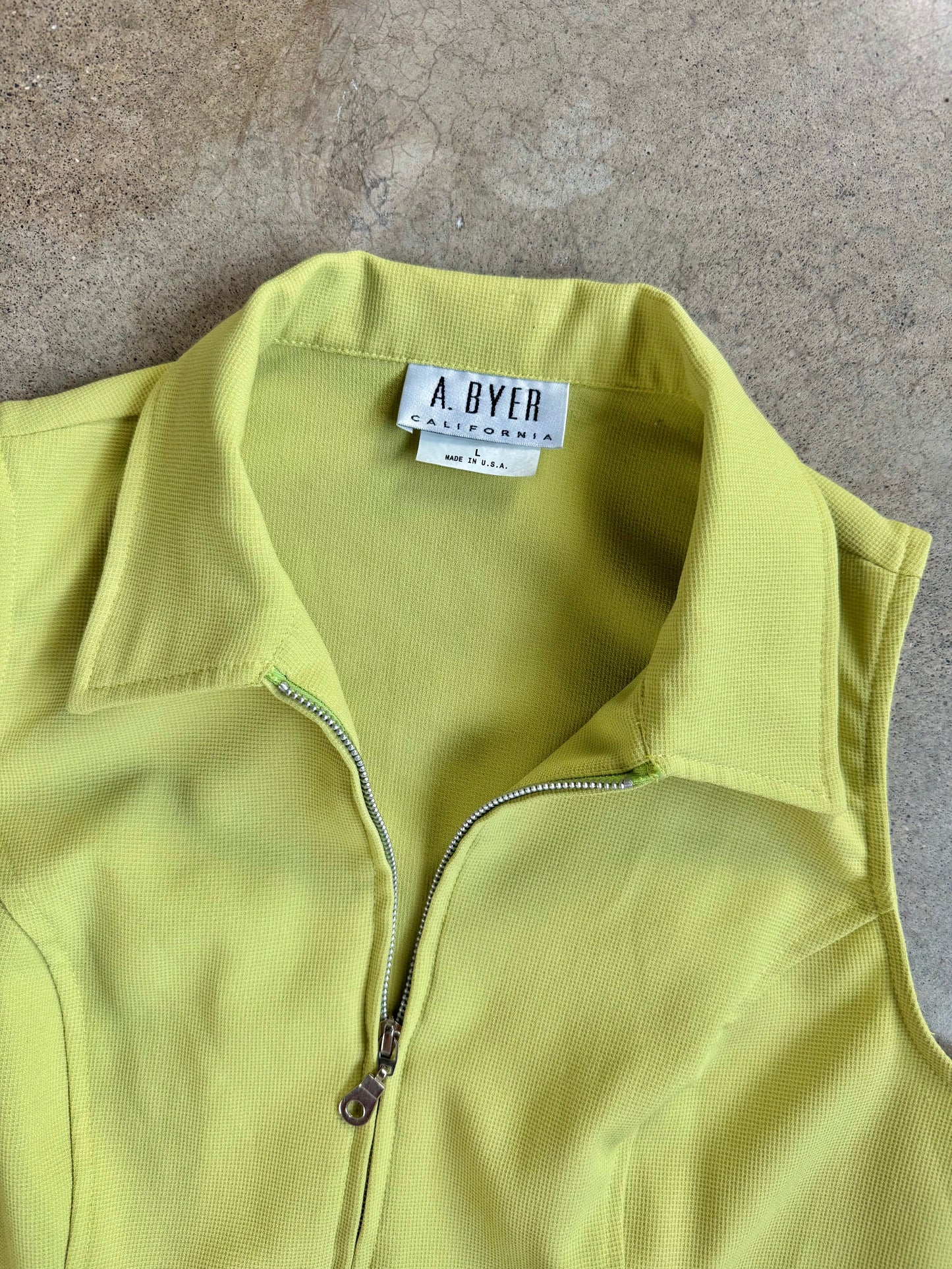 Vintage 1990s A. Byer Lime Green Two-Piece Skirt Set | M/L