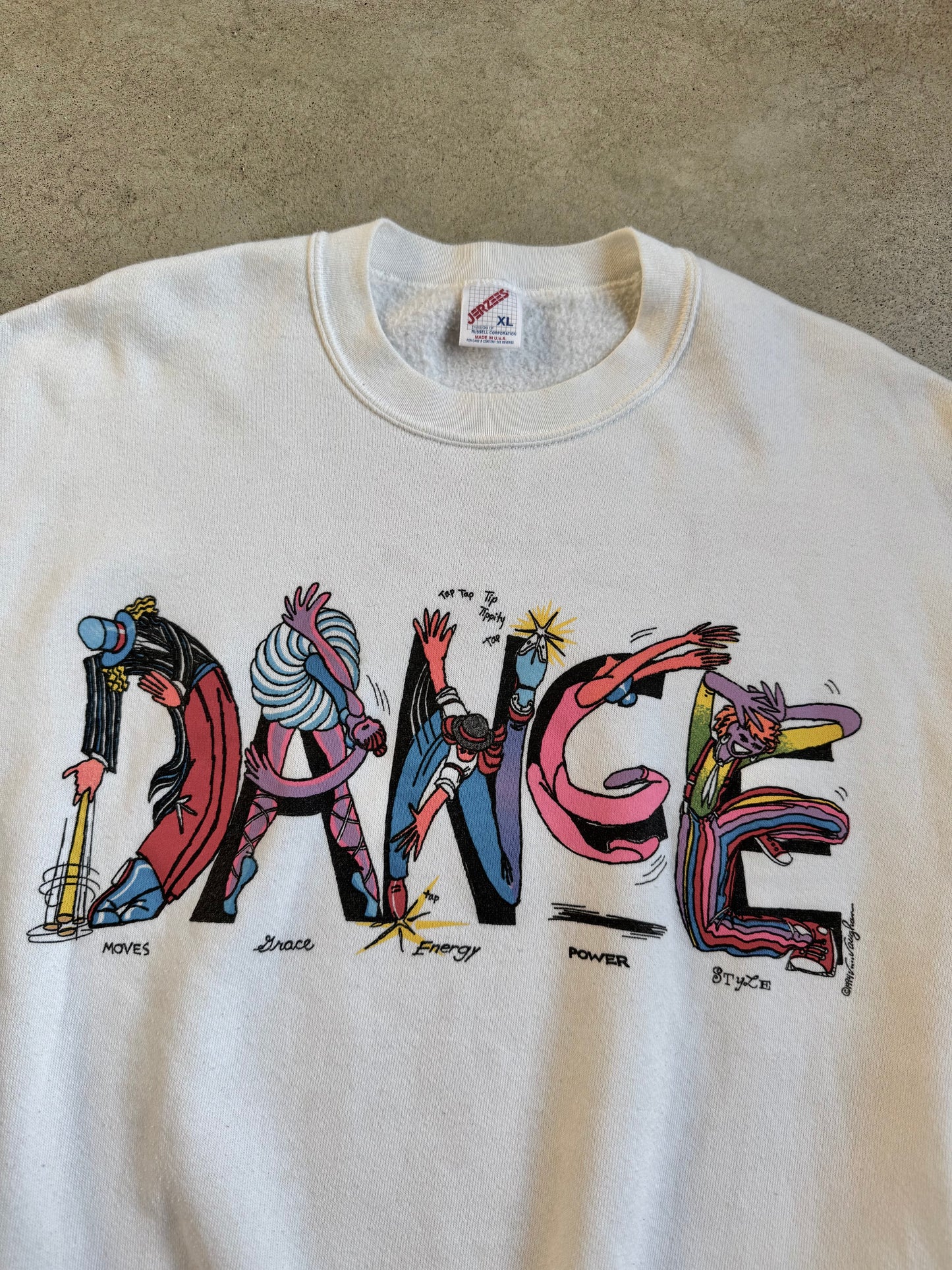Vintage 1990s Vaughan "DANCE" Graphic Crewneck Sweatshirt | XL