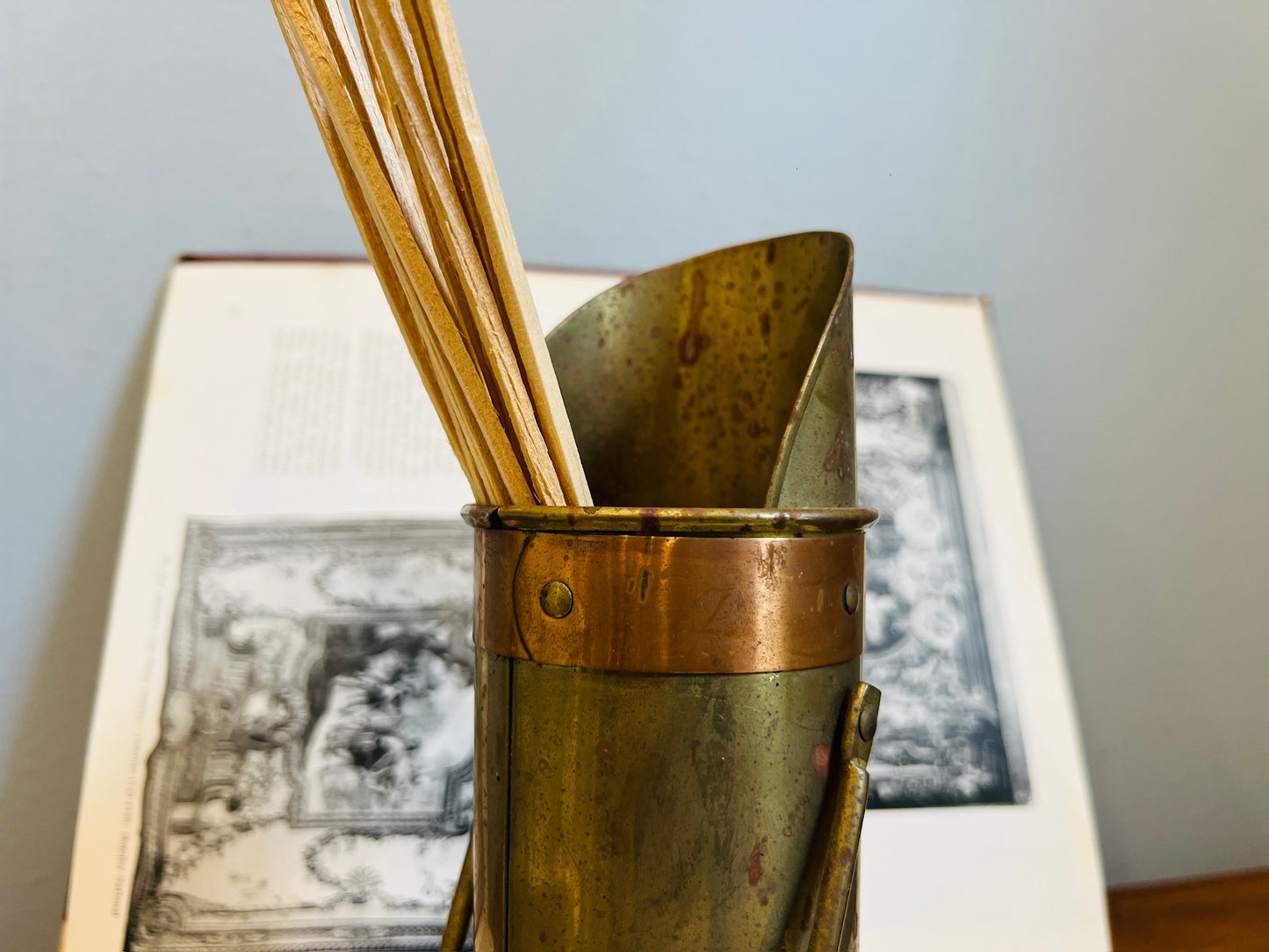 Vintage 1950s Brass and Copper Matchstick Holder