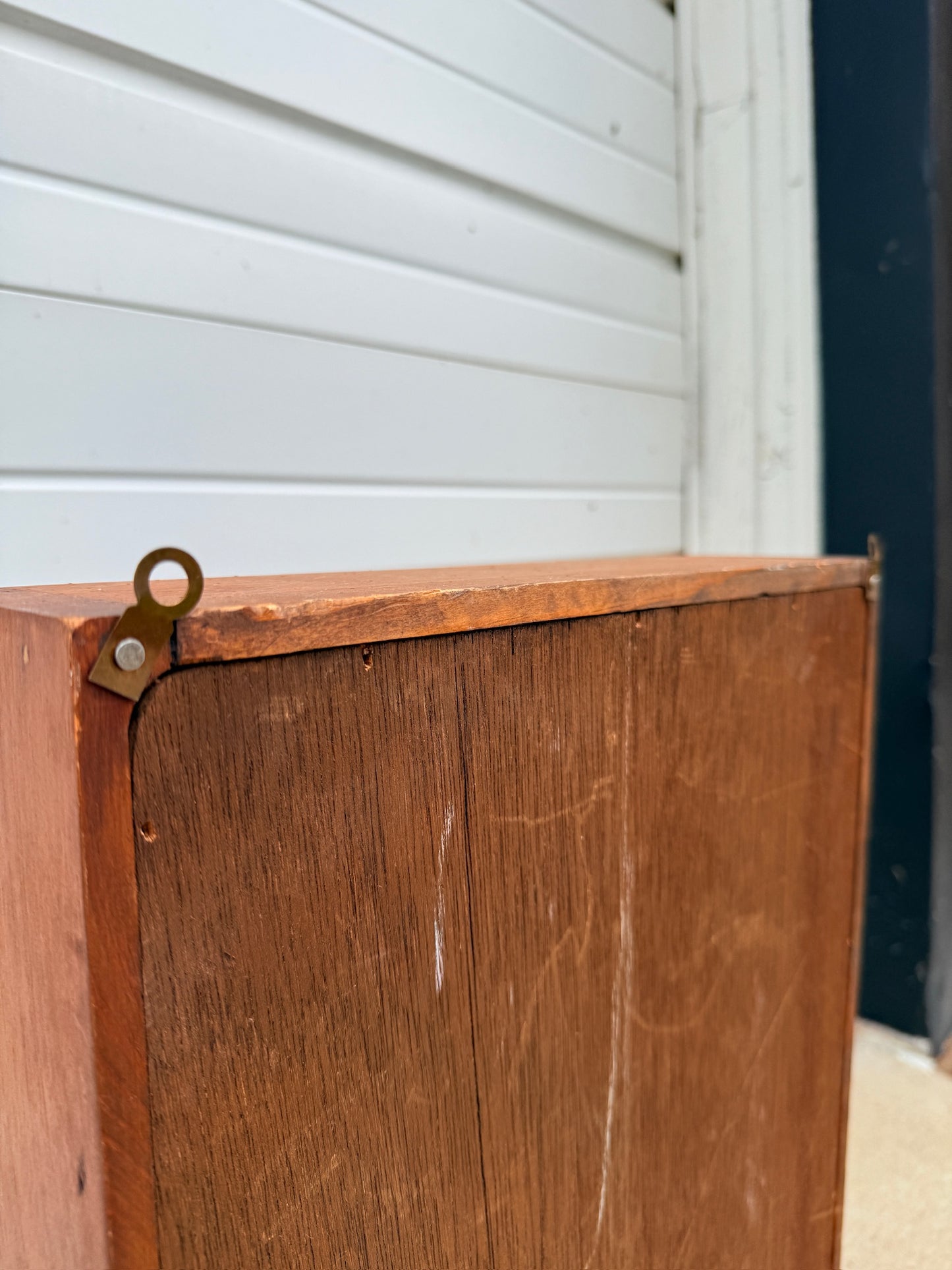 Vintage 1960s Solid Wood Wall Mount Shadow Box