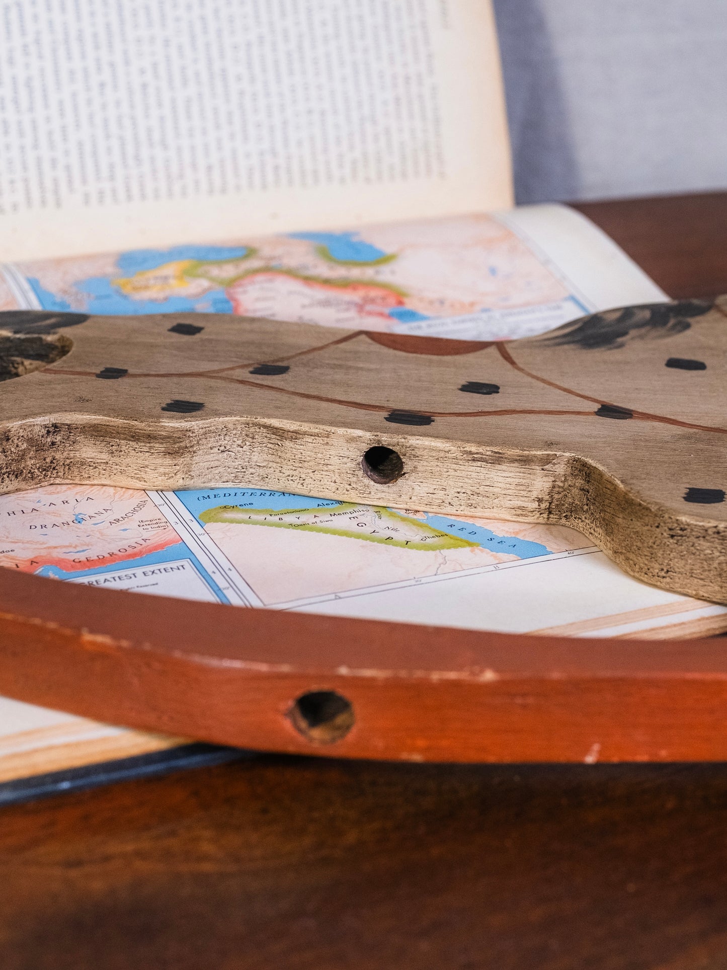 Vintage 1980s Handmade Painted Wood Folk Art Rocking Horse