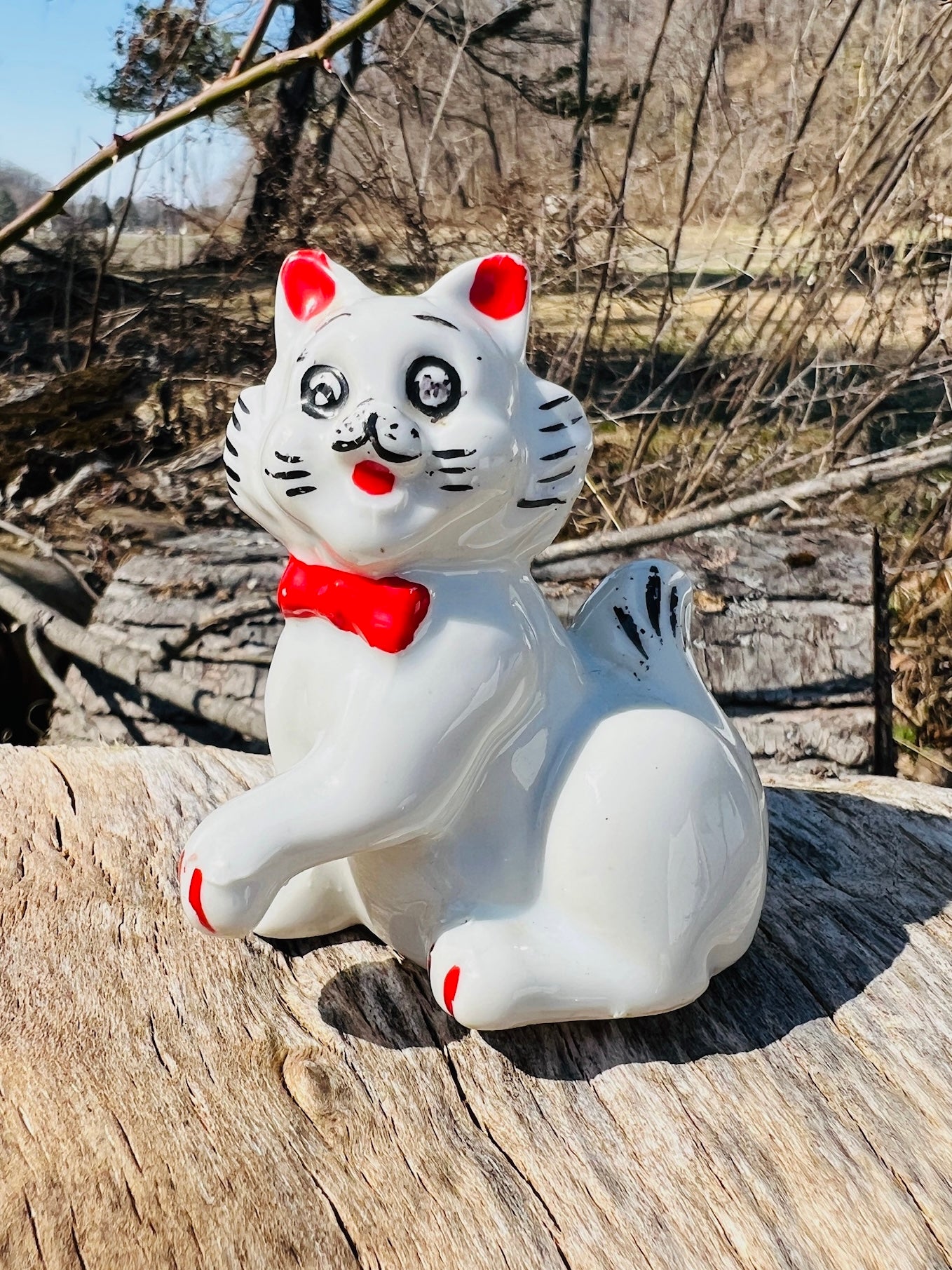 Vintage MCM Ceramic Cat Figurines | Set of 2