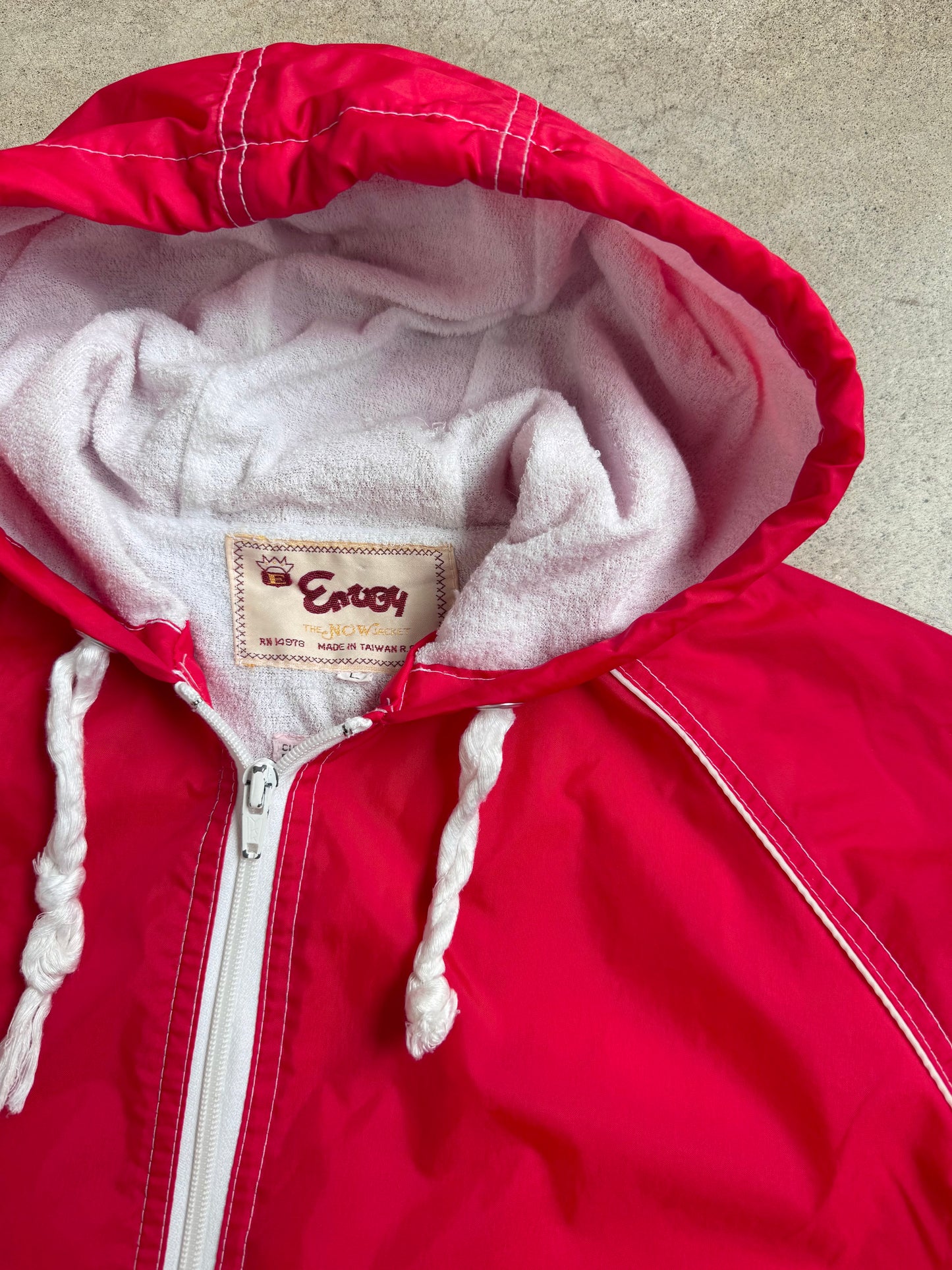 Vintage Envoy Red Windbreaker Zip-Up Jacket | Large