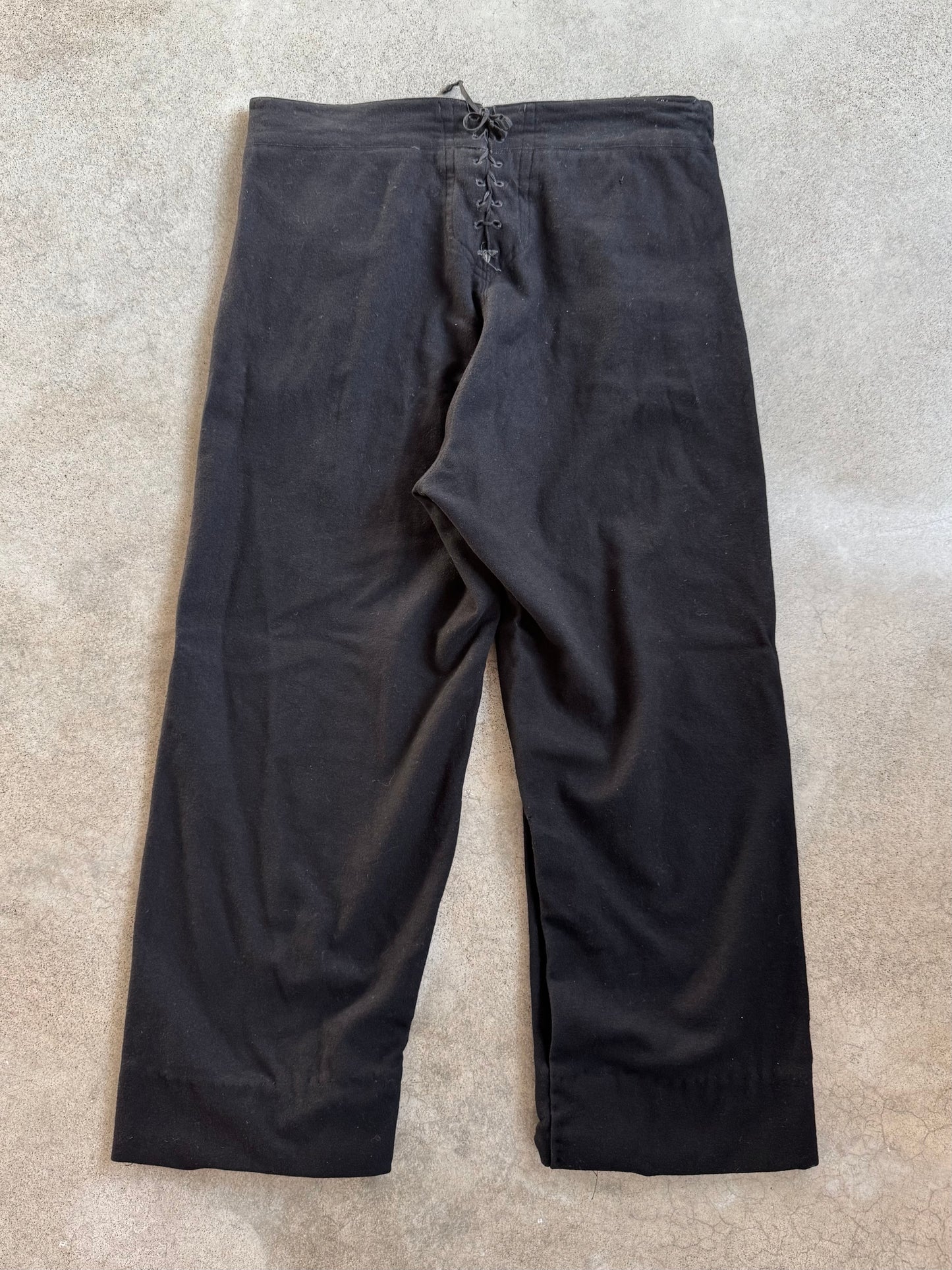 Vintage 1950s Military Issue Coast Guard Black Wool Sailor Pants | Large
