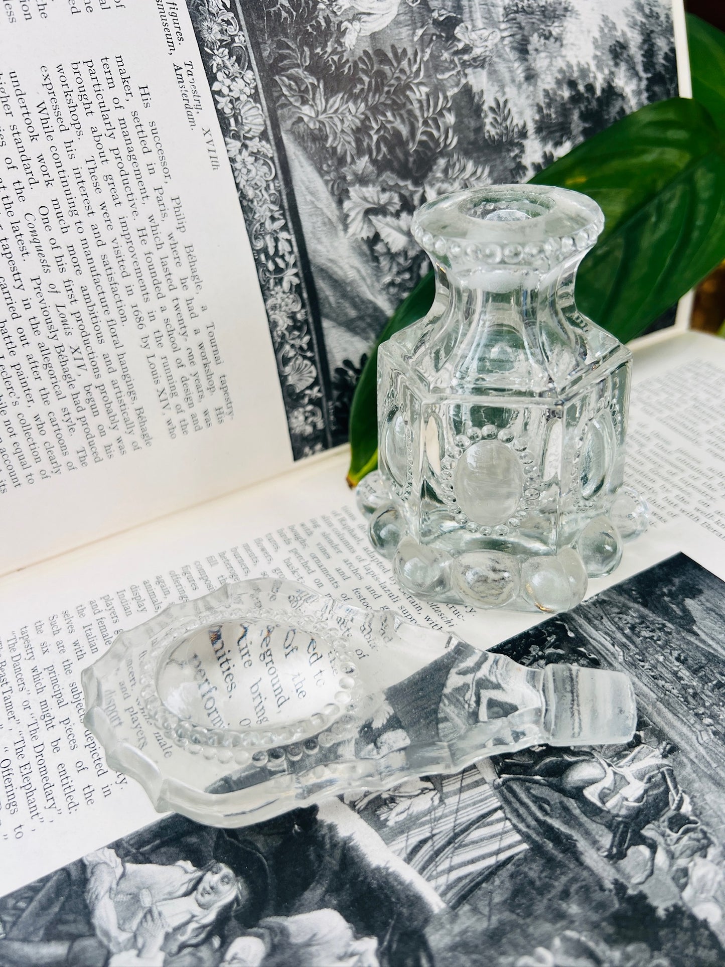 Vintage 1960s Hollywood Regency Style Glass Perfume Bottle