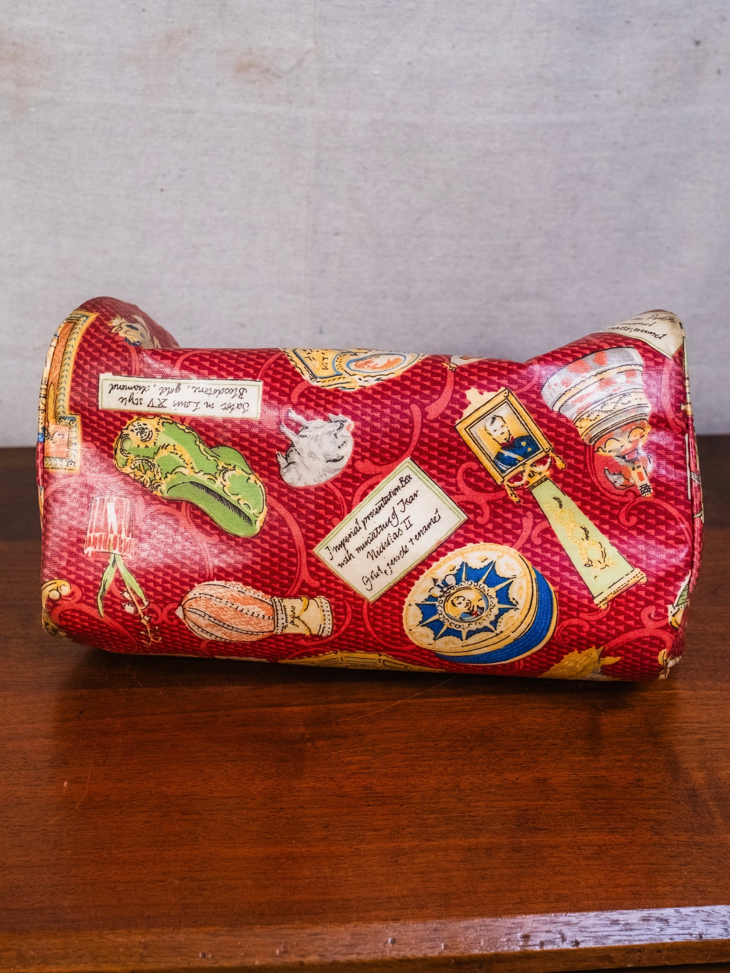 Vintage 1980s Nordic House Designs Old World Pattern Braided Handle Bag