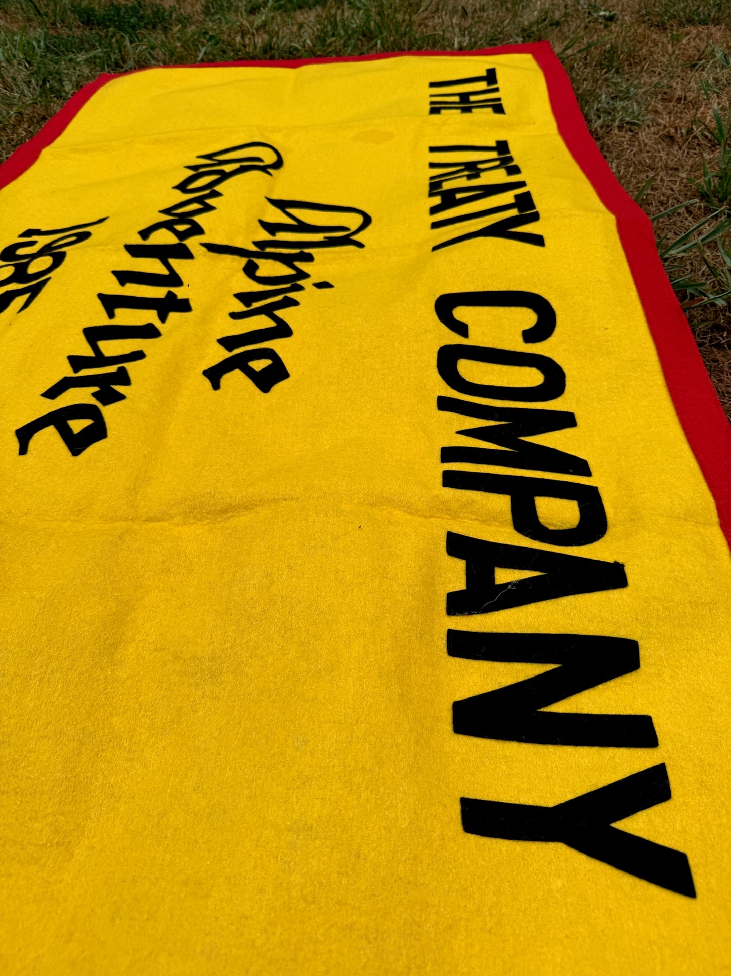 Vintage 1985 The Treaty Company "Alpine Adventure" Felt Banner