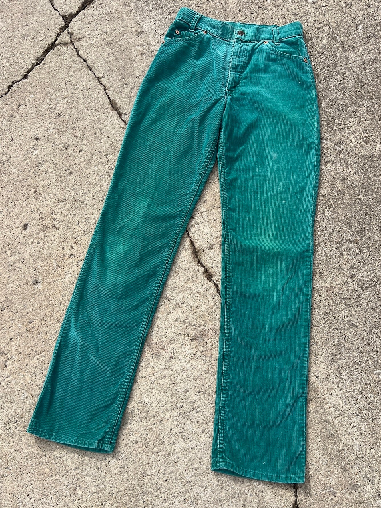 Vintage Rare Levi's "Cowgirl’s Favorite Garment" Green Corduroy Pants | Waist 27”