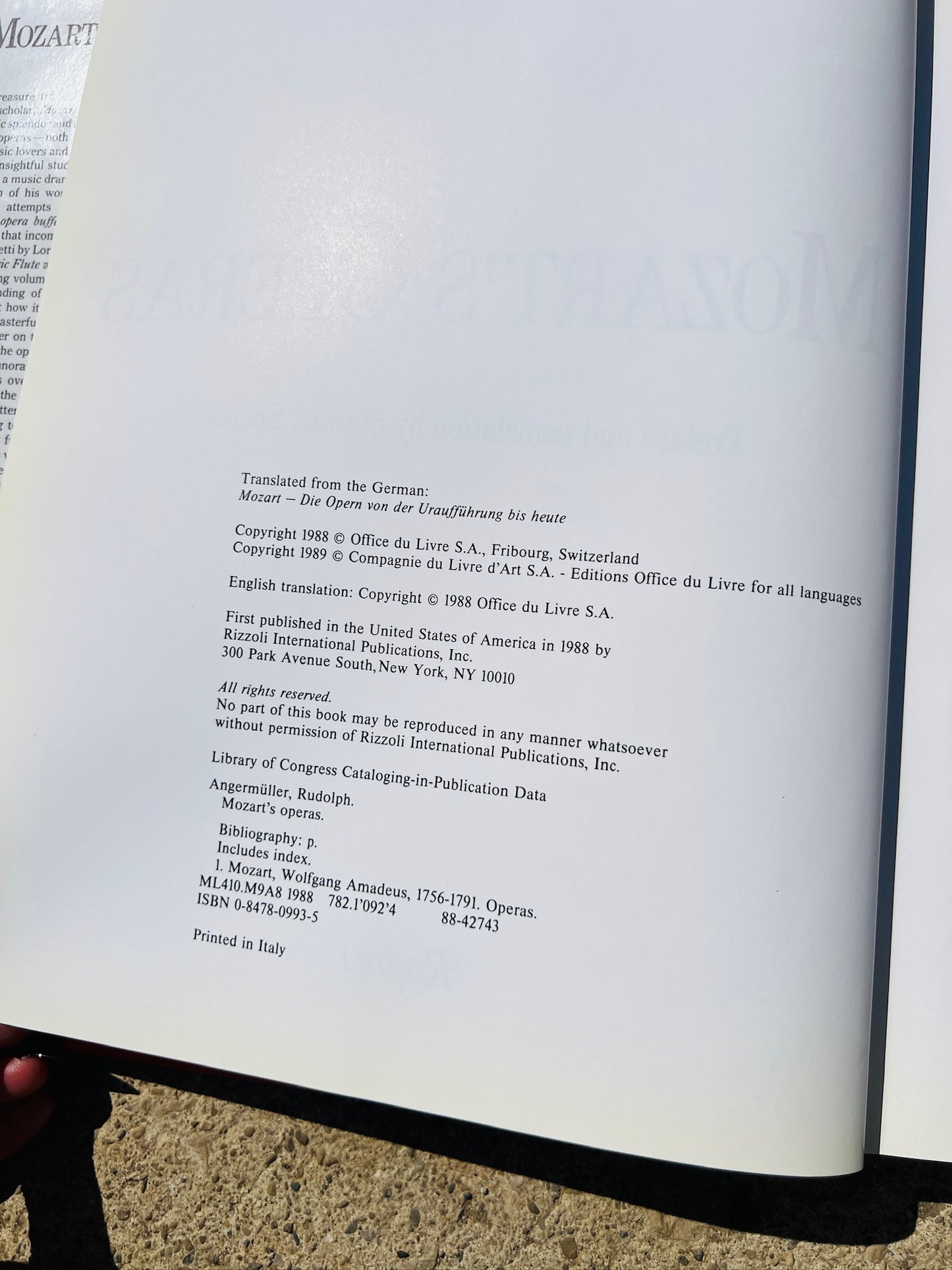 Vintage 1980s Mozart’s Operas Book