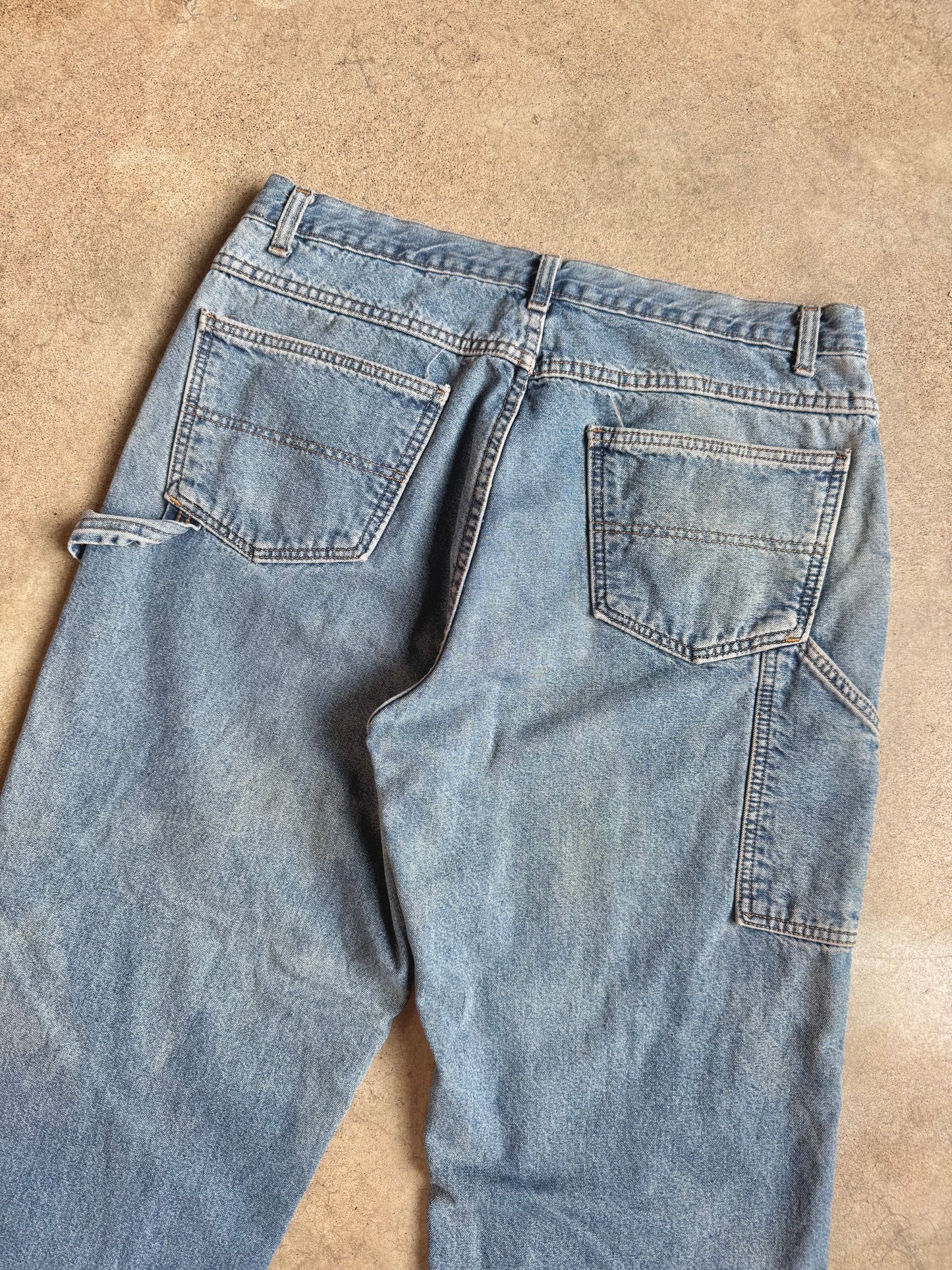 Vintage 1990s Flannel Lined Faded Carpenter Jeans | Waist 36”